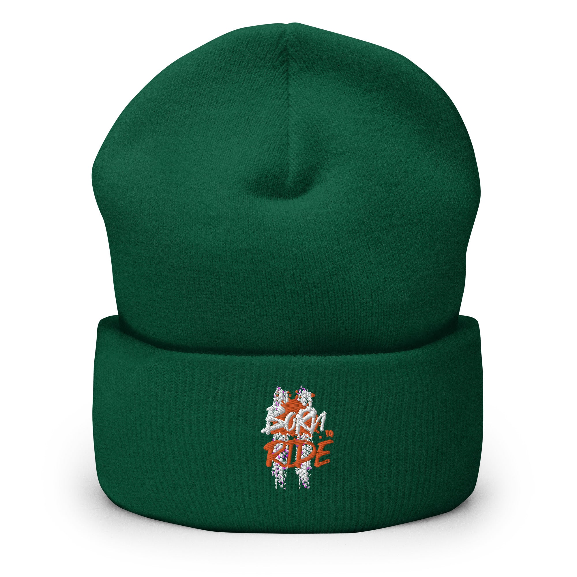 Born to Ride Cuffed Beanie - Spruce