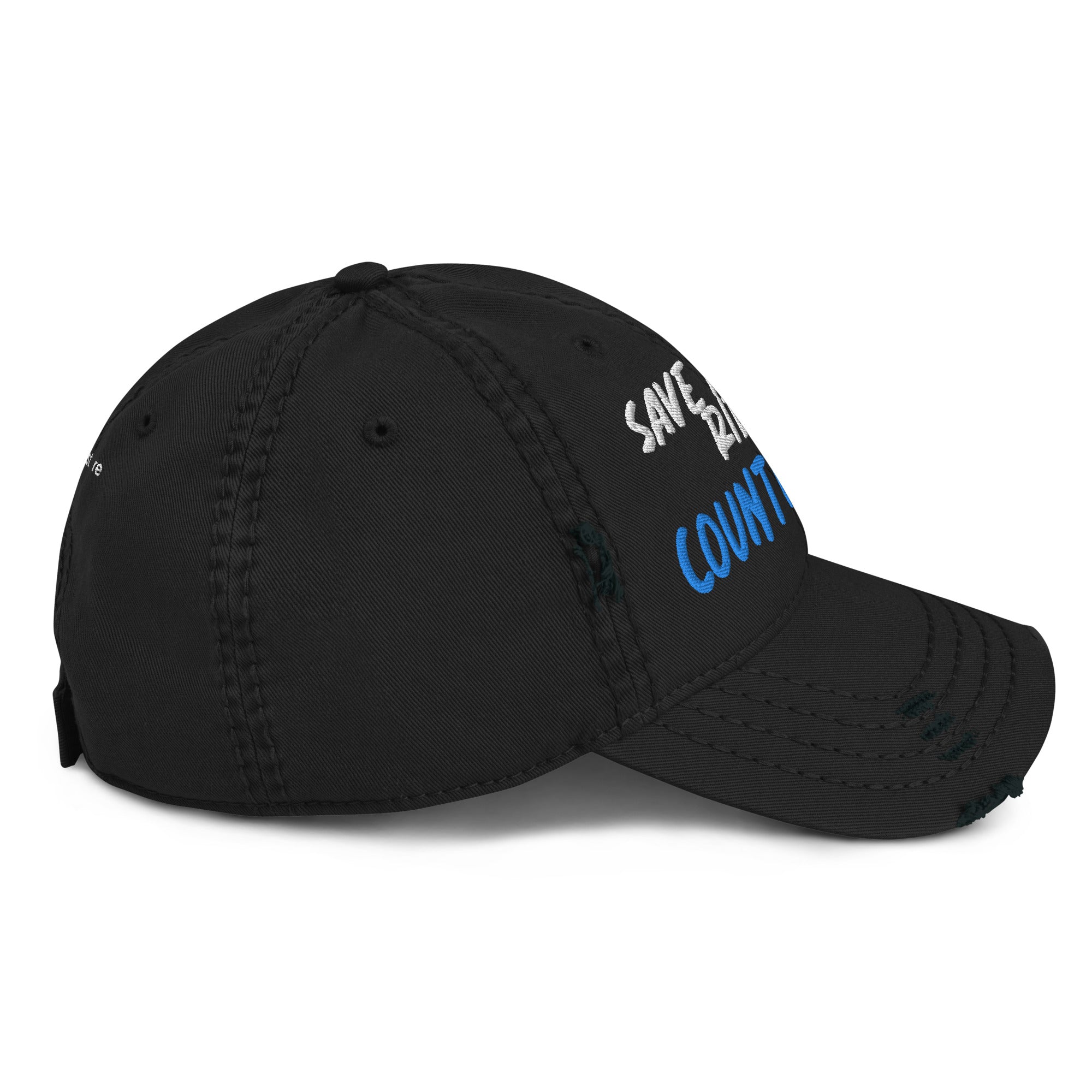 Save A Horse, Ride A Country Boy Distressed Dad Hat - Blue & White Print - Country Boi Fly