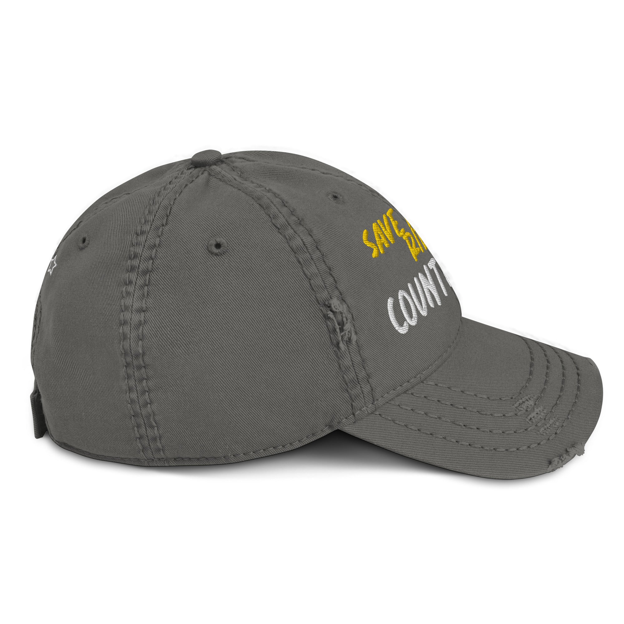 Save A Horse, Ride A Country Boy Distressed Dad Hat - Yellow & White Print - Country Boi Fly