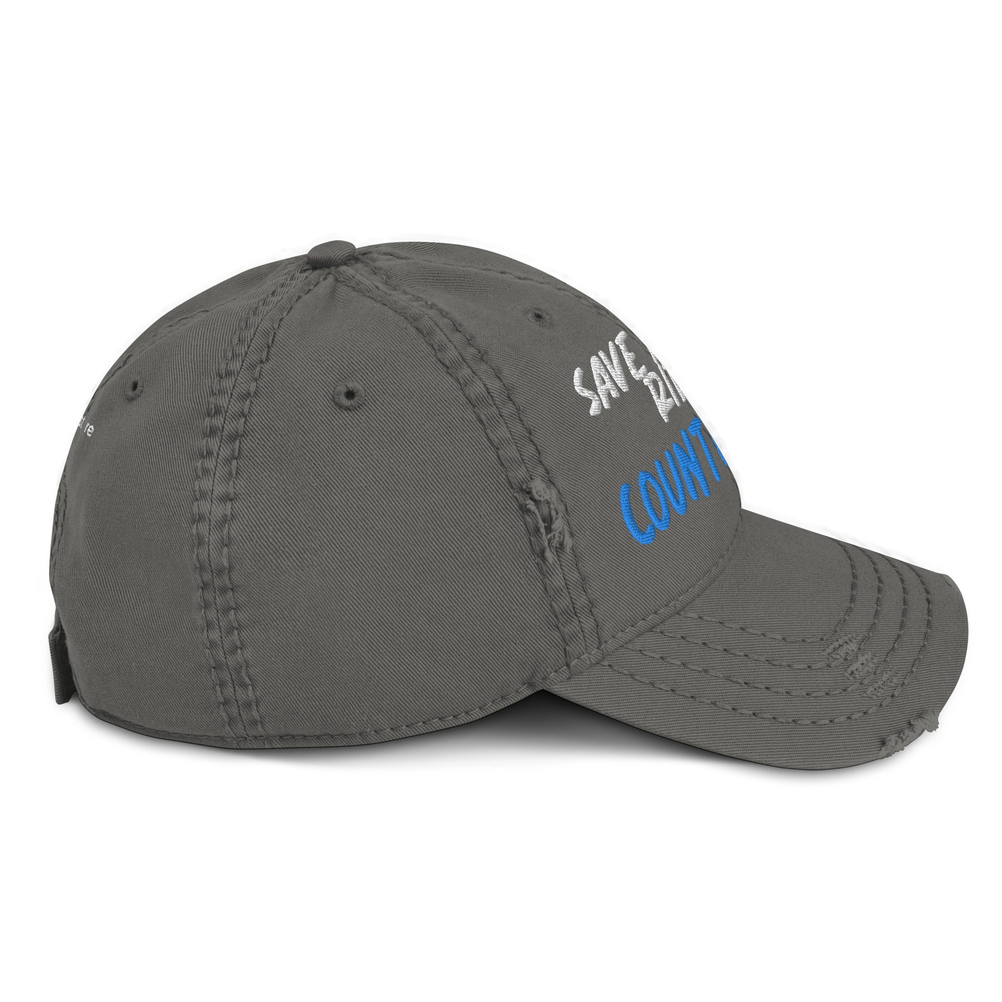 Save A Horse, Ride A Country Boy Distressed Dad Hat - Blue & White Print - Country Boi Fly