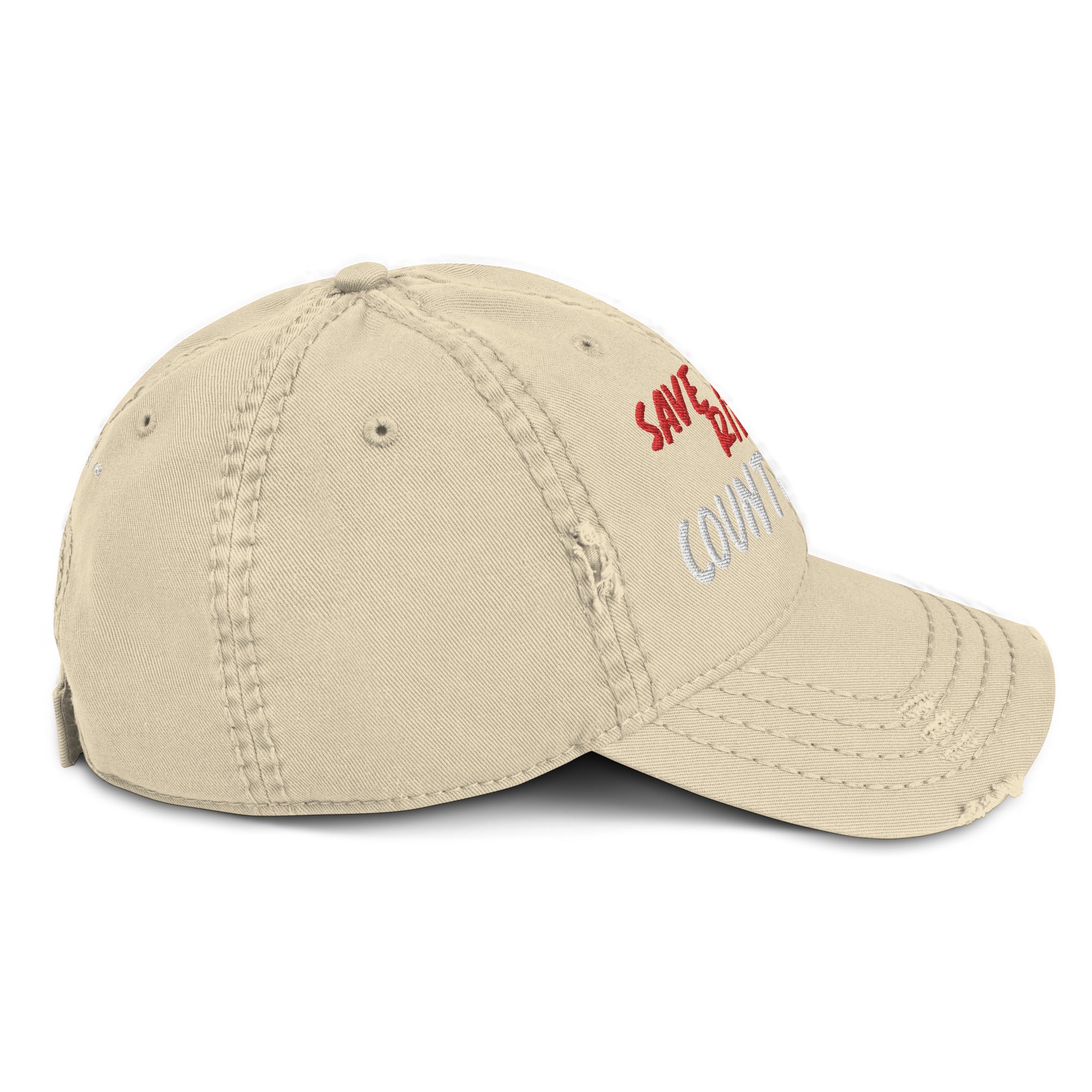 Save A Horse, Ride A Country Boy Distressed Dad Hat - Red & White Print - Country Boi Fly