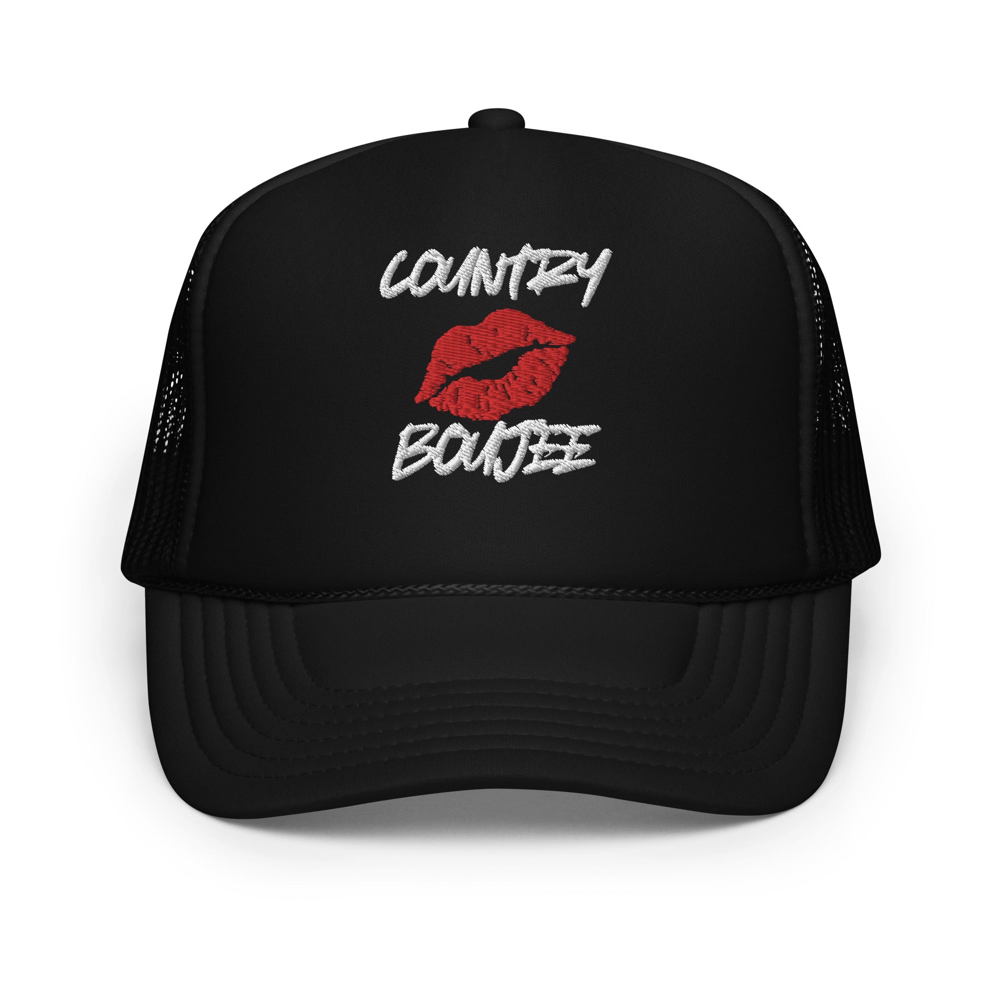 Country Boujee Foam Trucker Hat - Black - Country Boi Fly