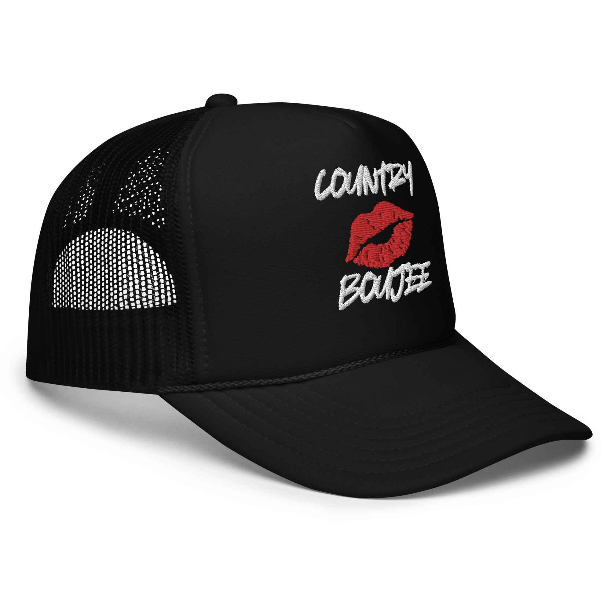 Country Boujee Foam Trucker Hat - Black - Country Boi Fly