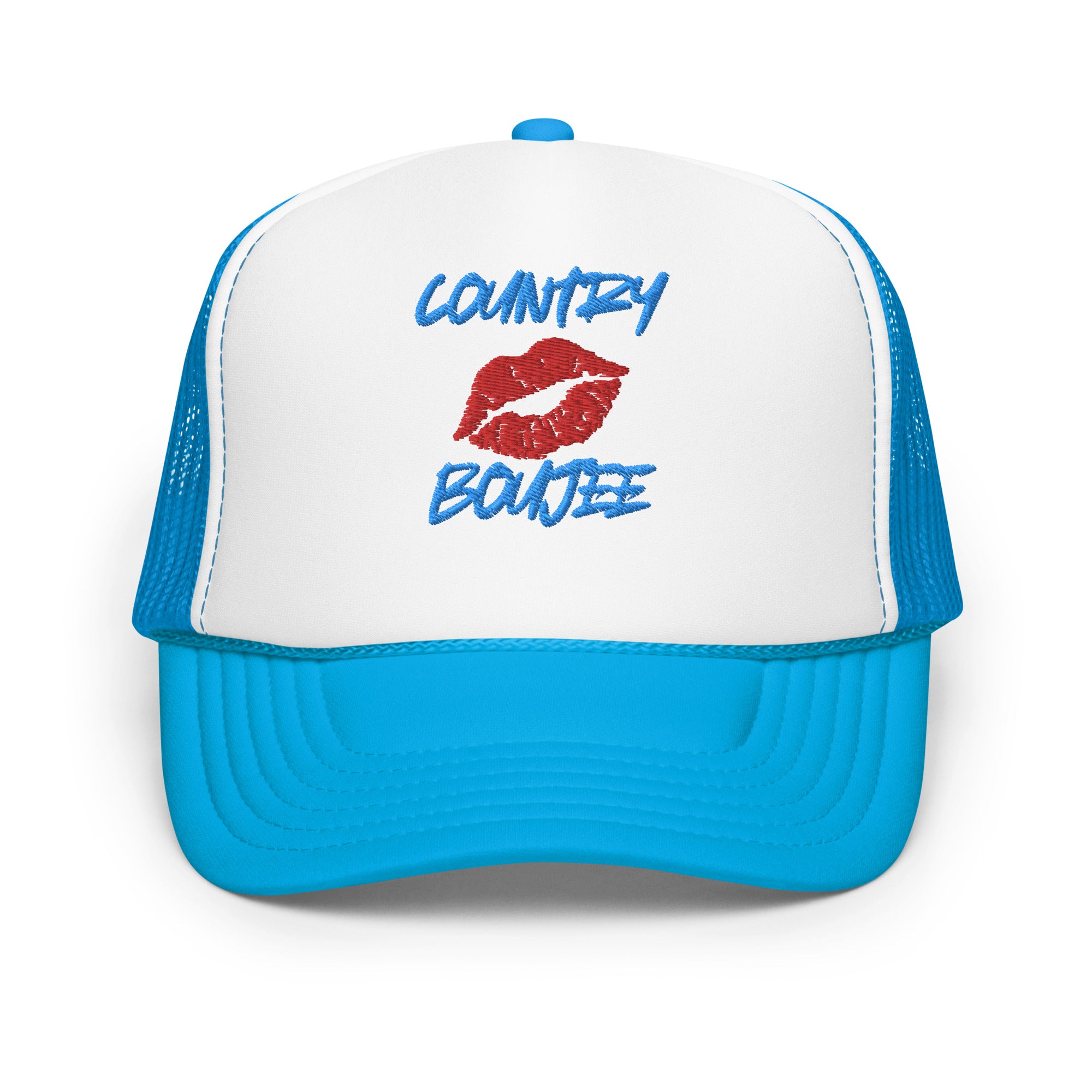Country Boujee Foam Trucker Hat - Light Blue - Country Boi Fly