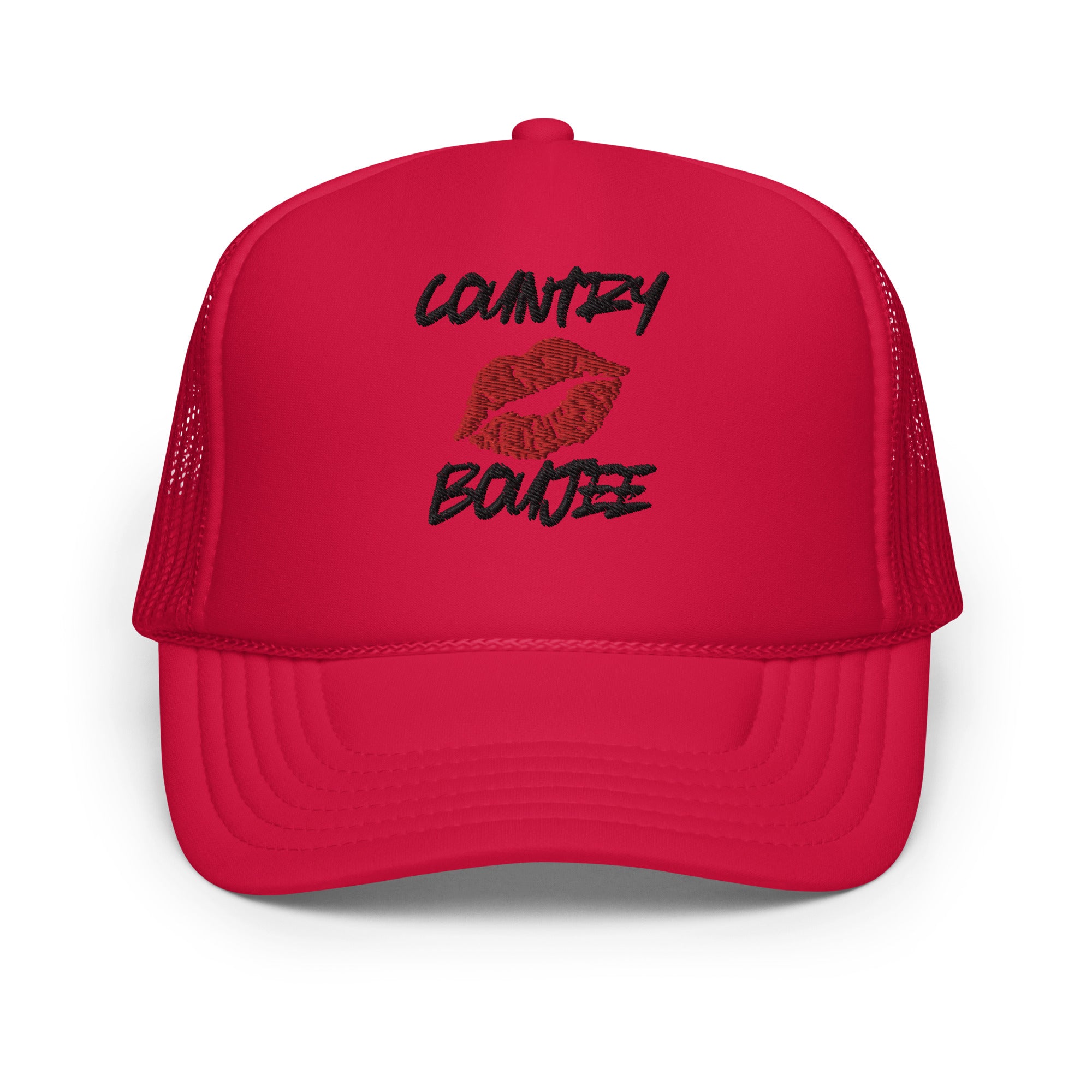 Country Boujee Foam Trucker Hat - Red - Country Boi Fly