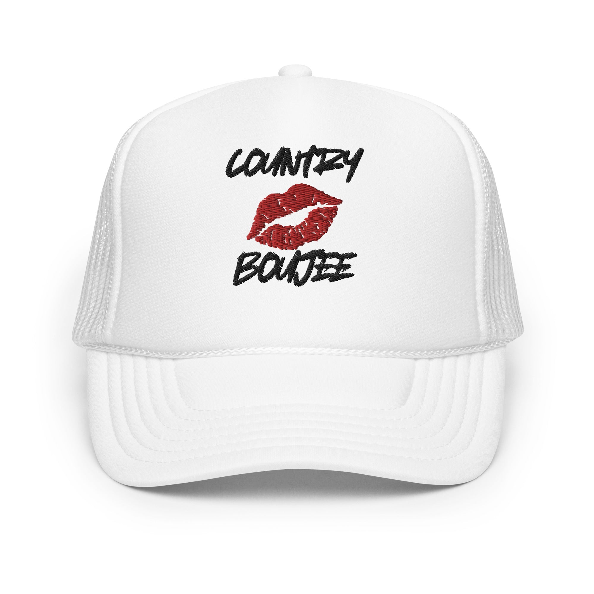 Country Boujee Foam Trucker Hat - White - Country Boi Fly