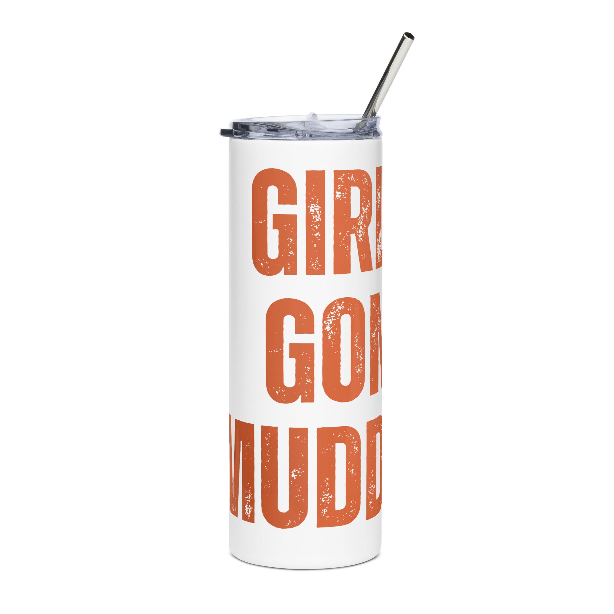 Girls Gone Muddy Stainless Steel Tumbler | Orange Print