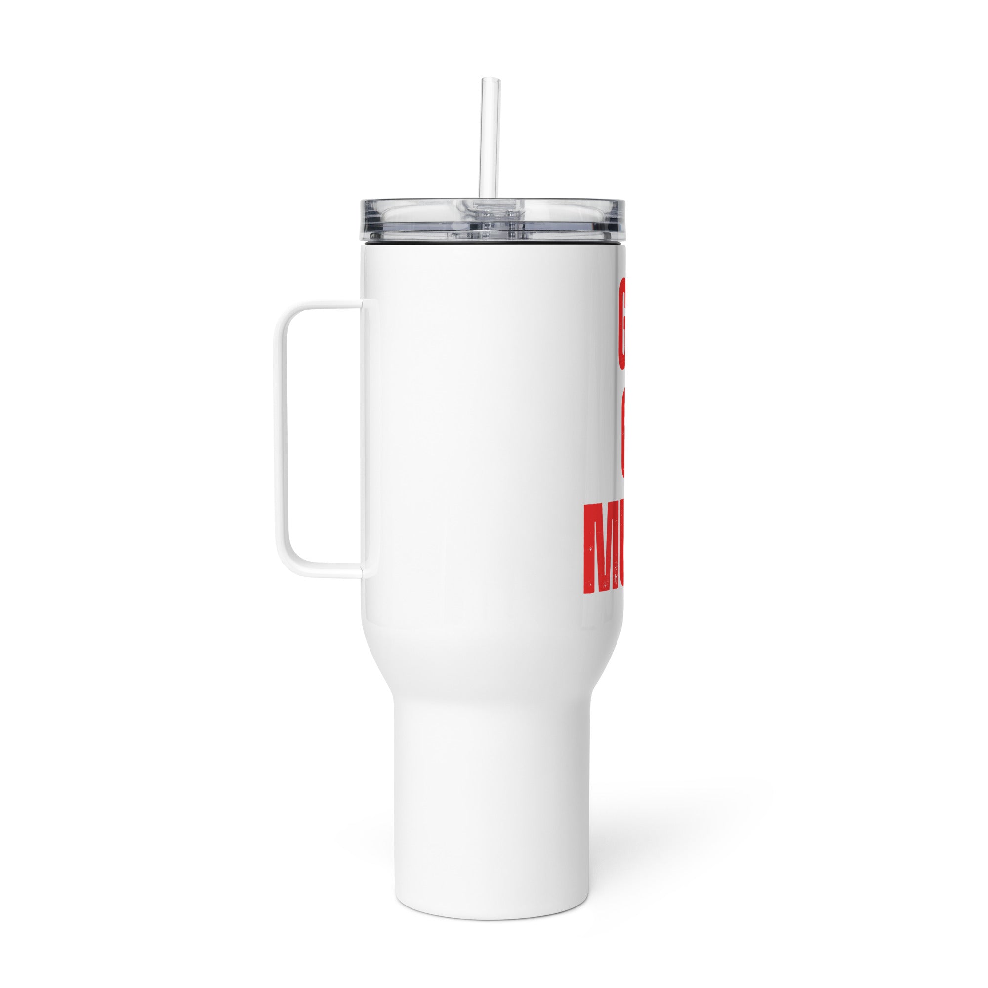 Girls Gone Muddy Travel Mug with Red Print