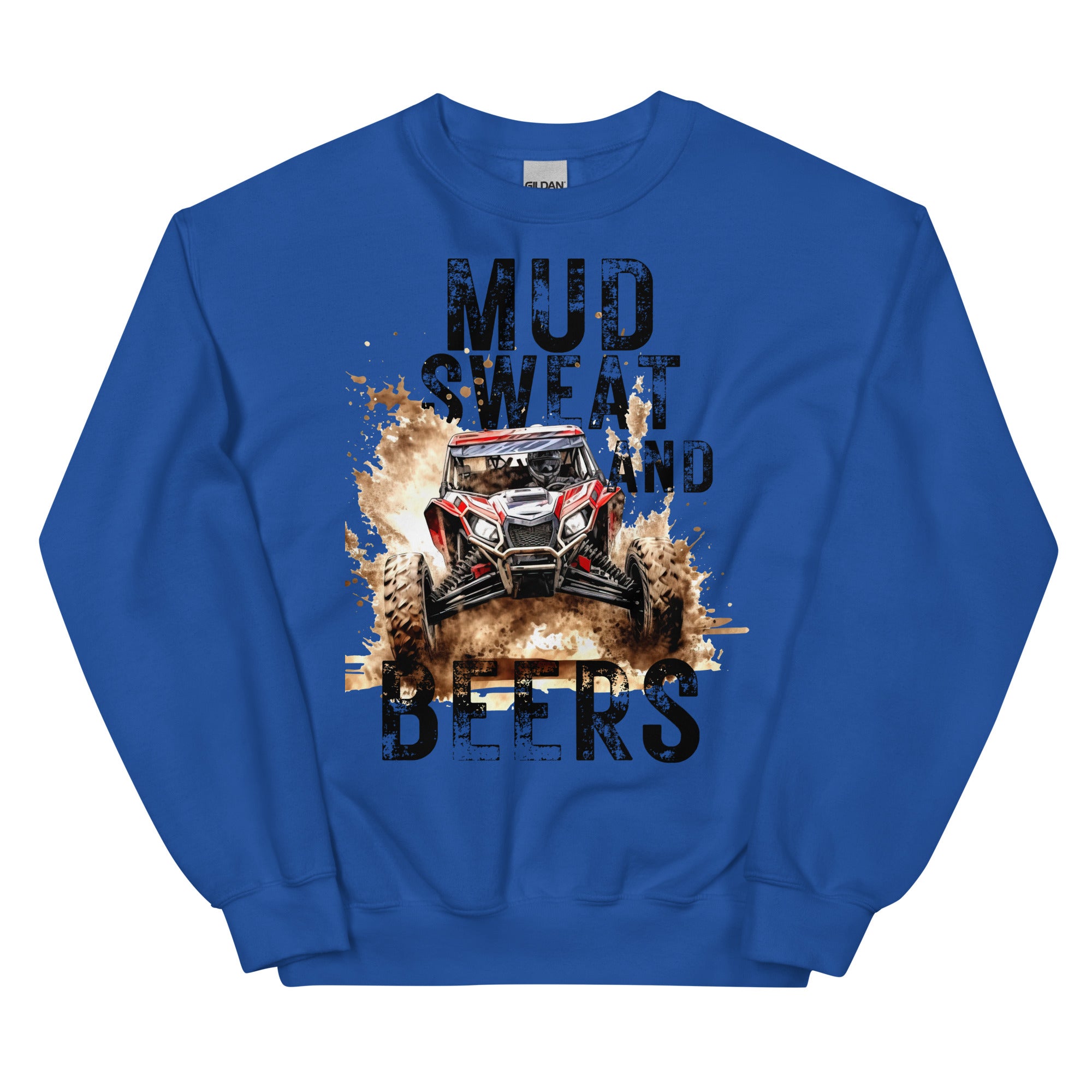 Mud, Sweat, and Beers Unisex Sweatshirt - Royal Blue with Black Print - Country Boi Fly