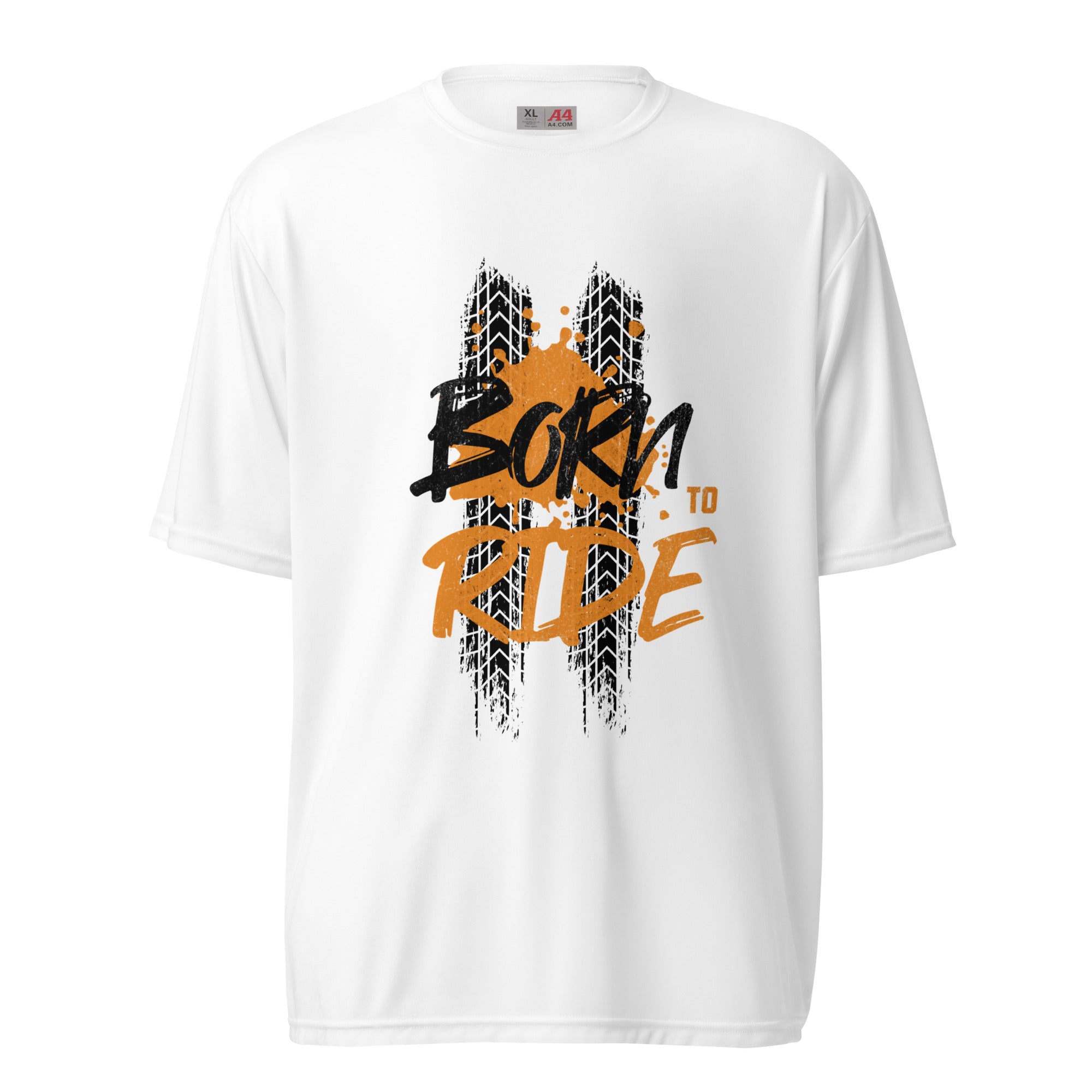 Born to Ride Unisex Dri-Fit Crew Neck T-Shirt - White