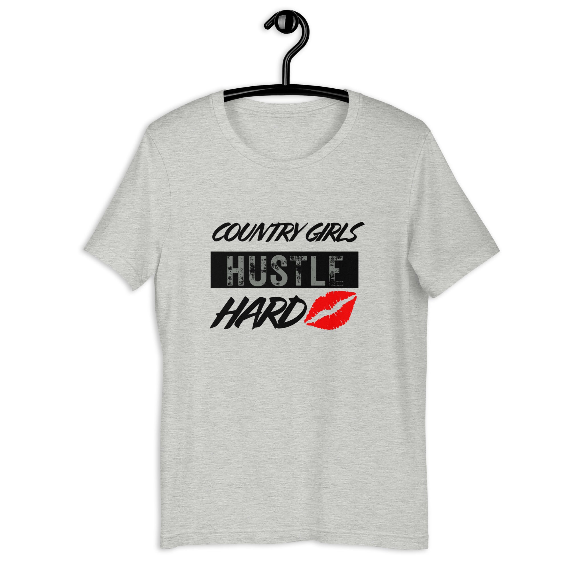 Country Girls Hustle Hard Unisex Tee - Gray - Country Boi Fly