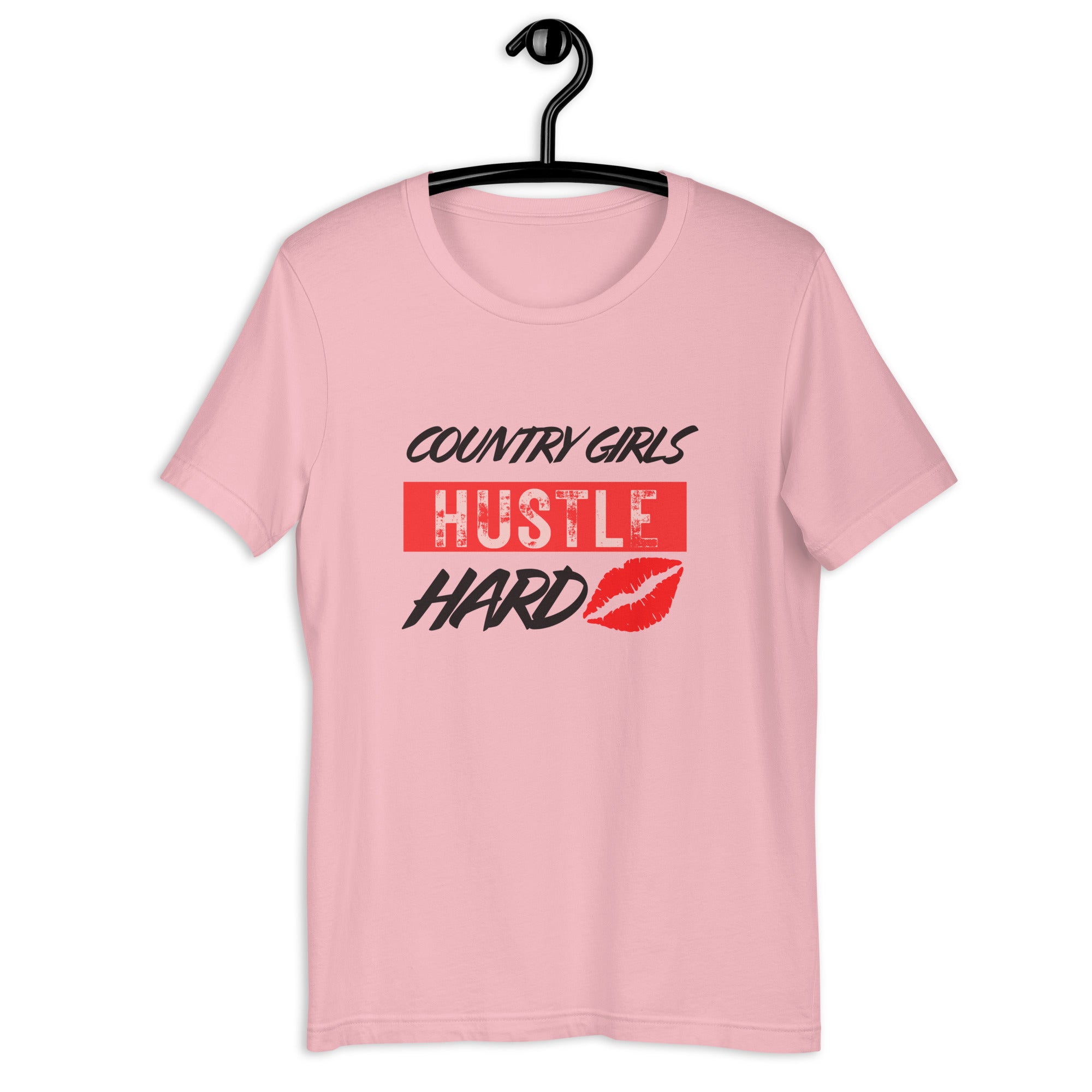 Country Girls Hustle Hard Unisex Tee - Pink - Country Boi Fly
