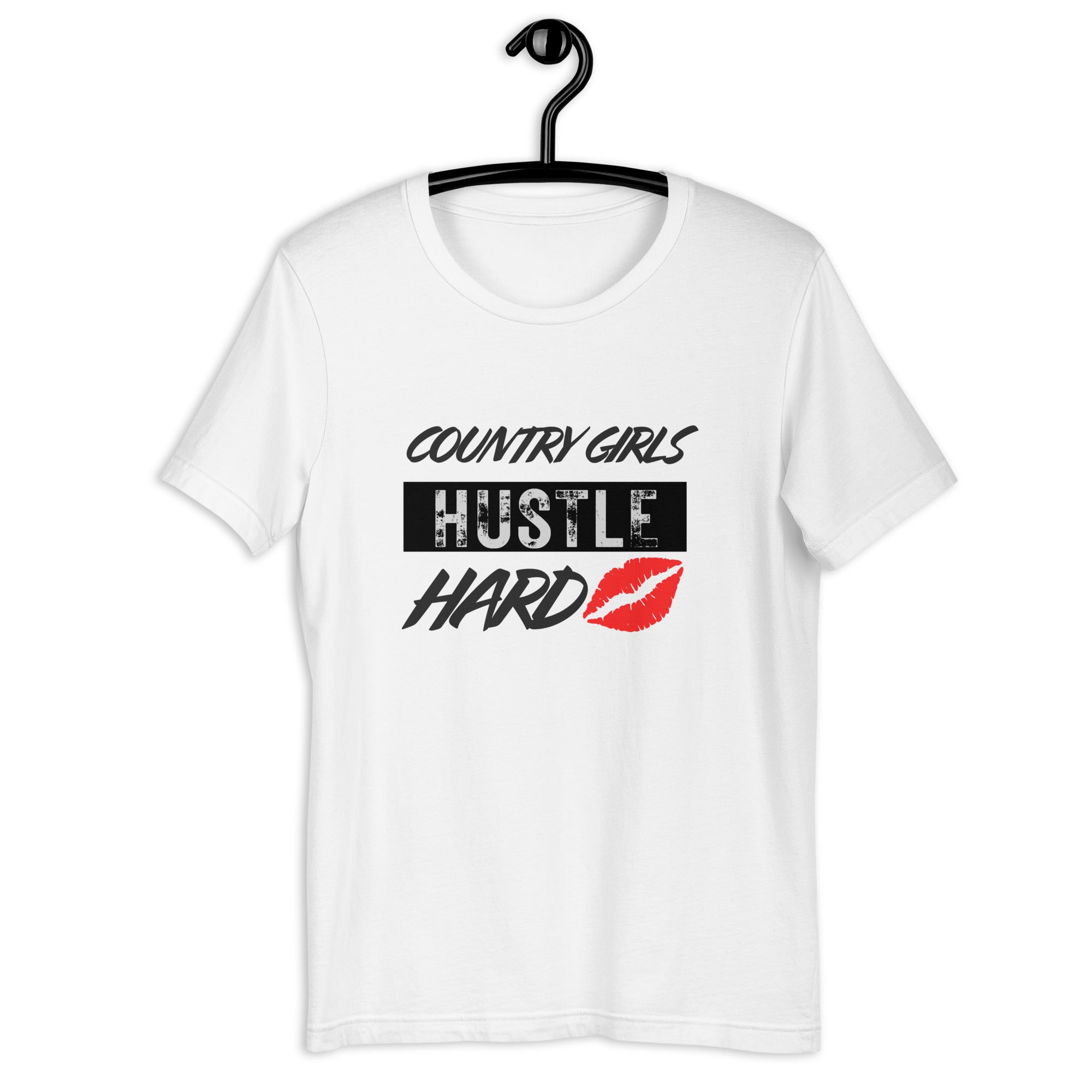 Country Girls Hustle Hard Unisex Tee - White - Country Boi Fly