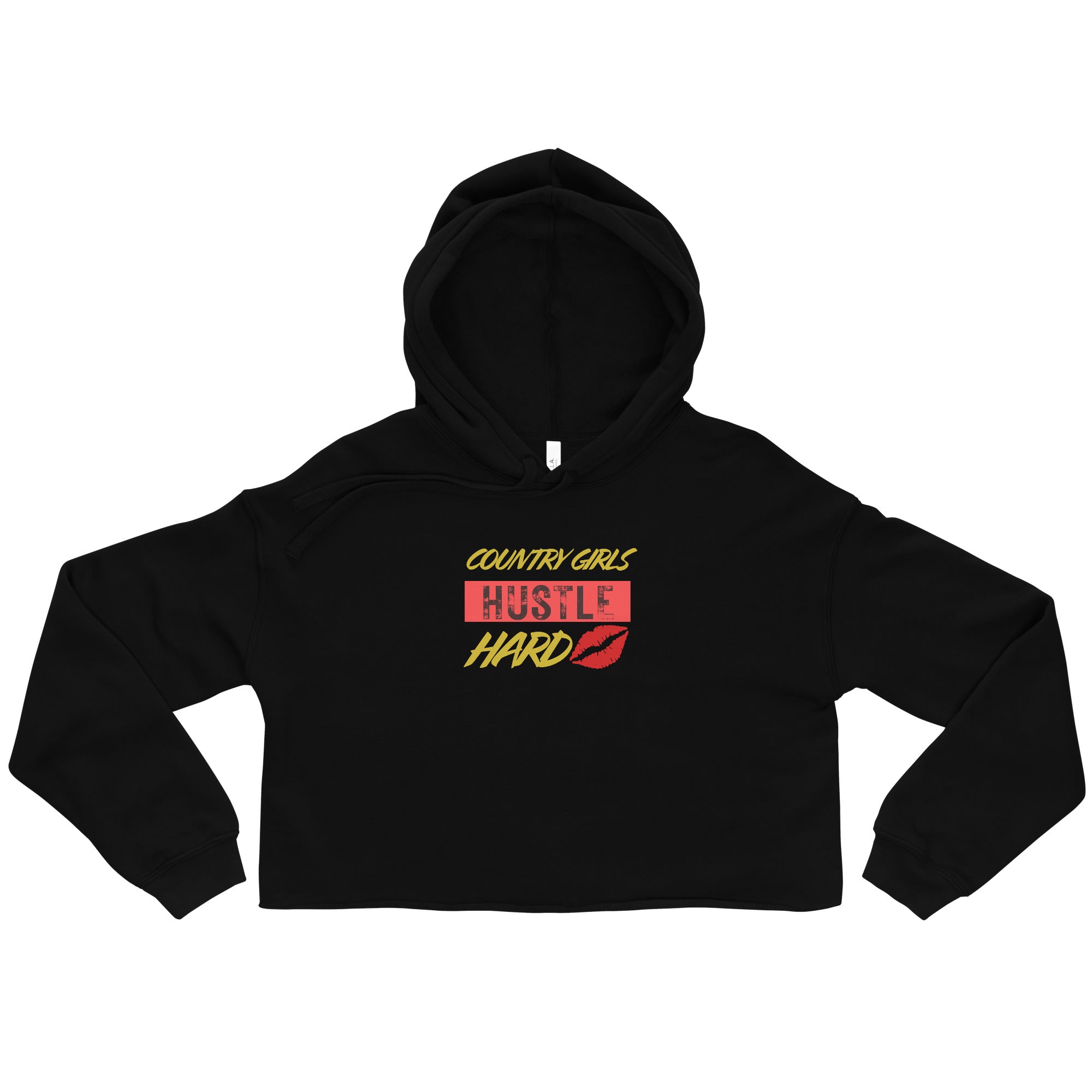 Country Girls Hustle Hard Crop Hoodie - Black - Country Boi Fly