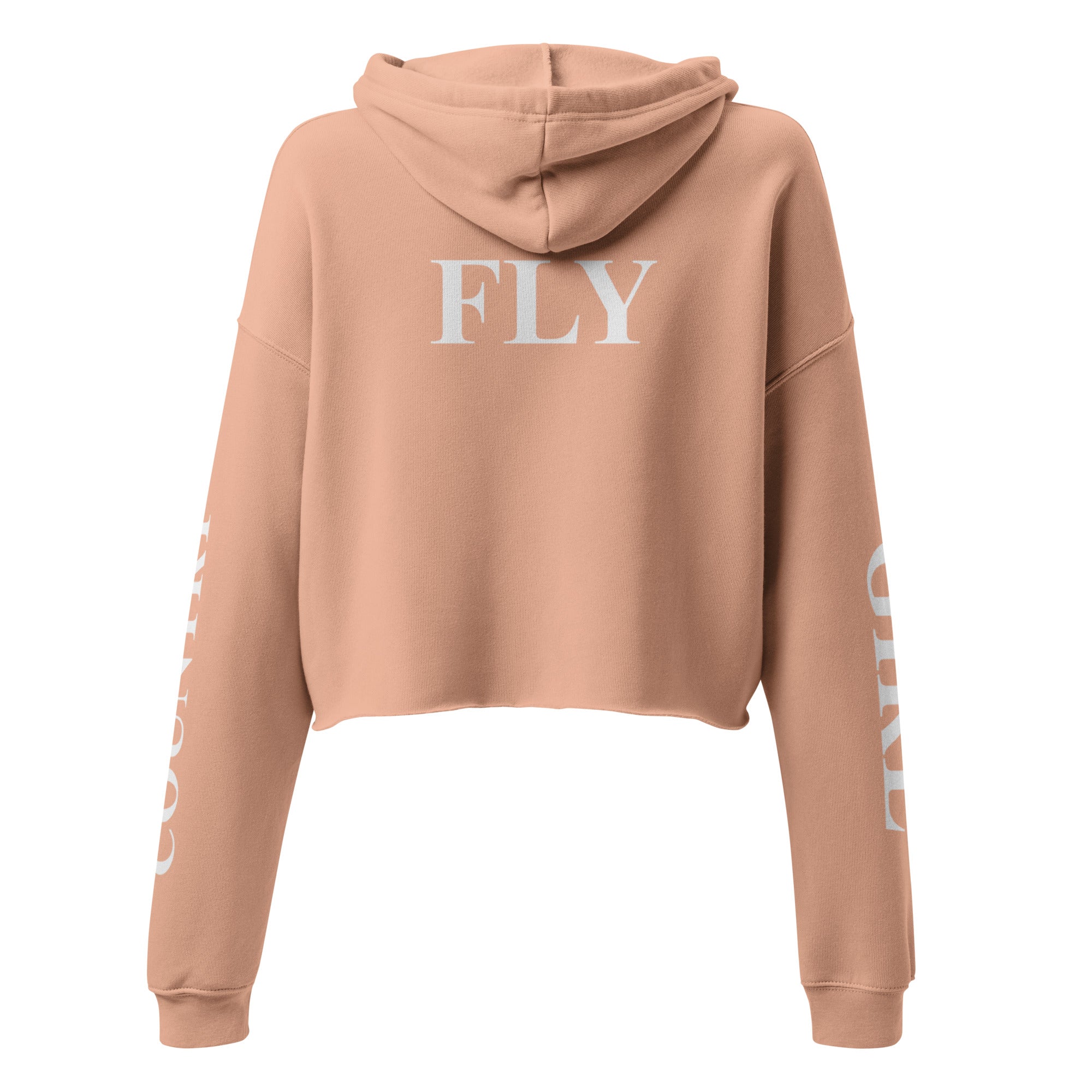 Country Girl Fly Cropped Hoodie - Peach