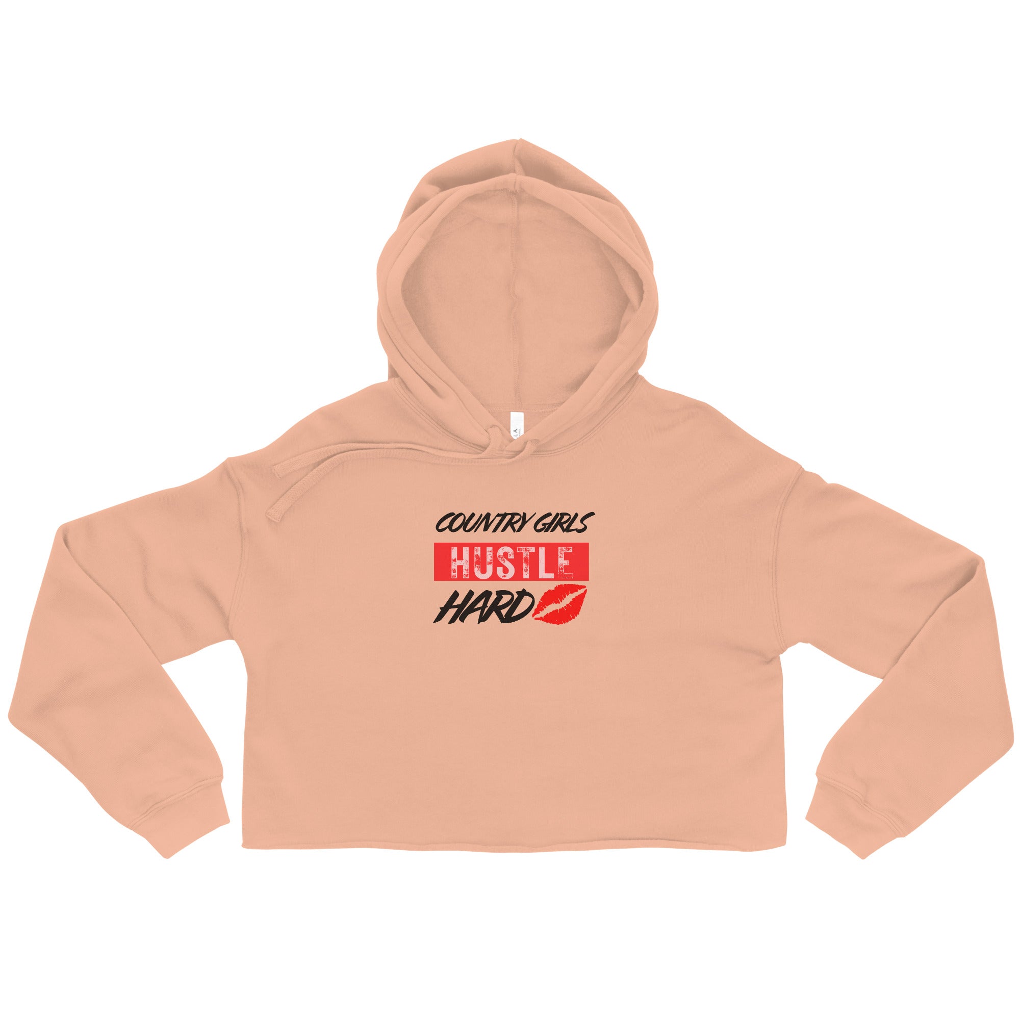 Country Girls Hustle Hard Crop Hoodie - Pink - Country Boi Fly