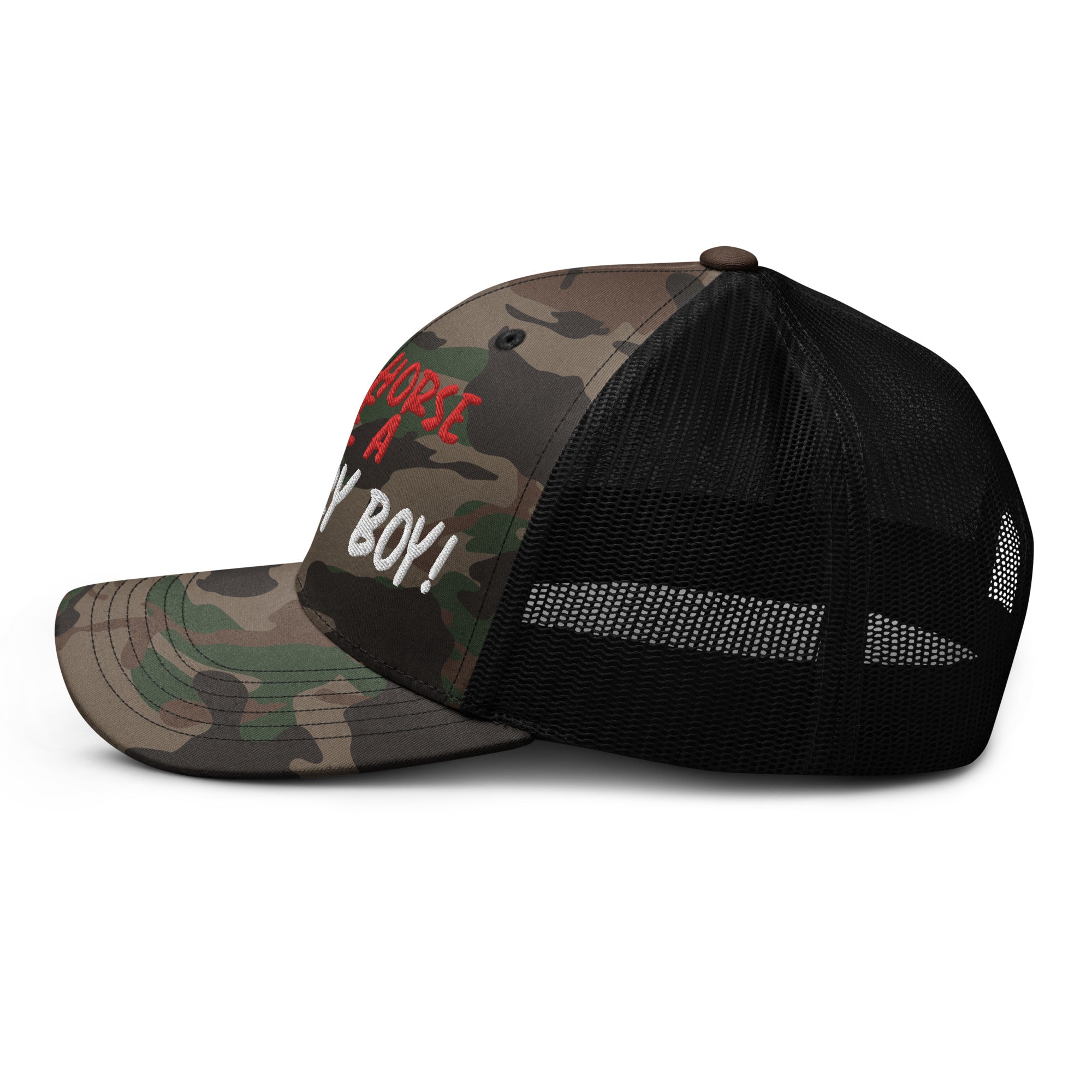 Save A Horse Camo Trucker Hat - Red Print - Country Boi Fly