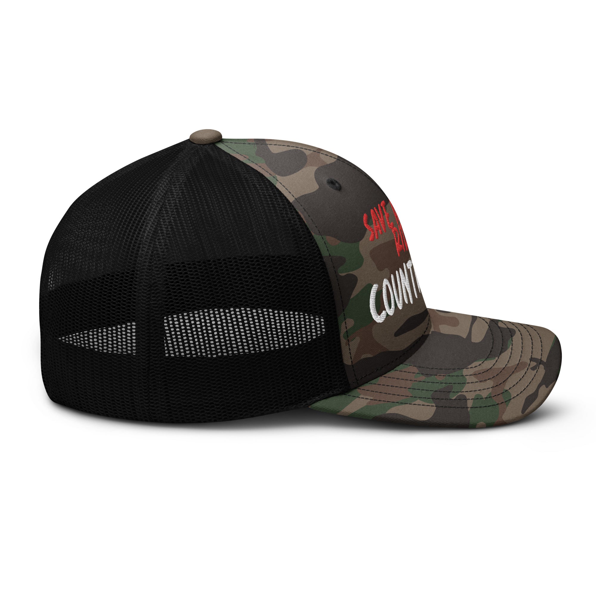 Save A Horse Camo Trucker Hat - Red Print - Country Boi Fly