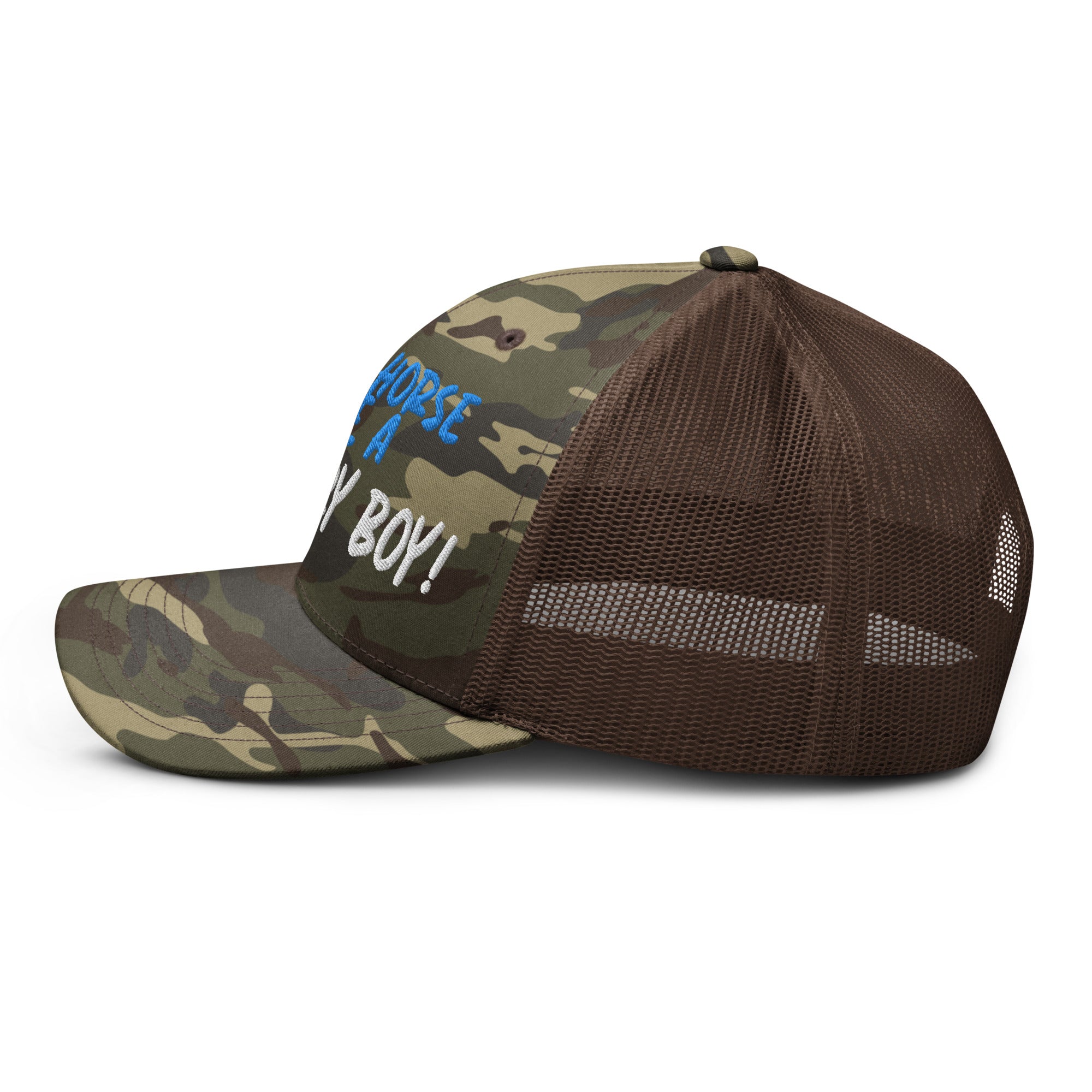 Save A Horse Camo Trucker Hat - Blue Print - Country Boi Fly