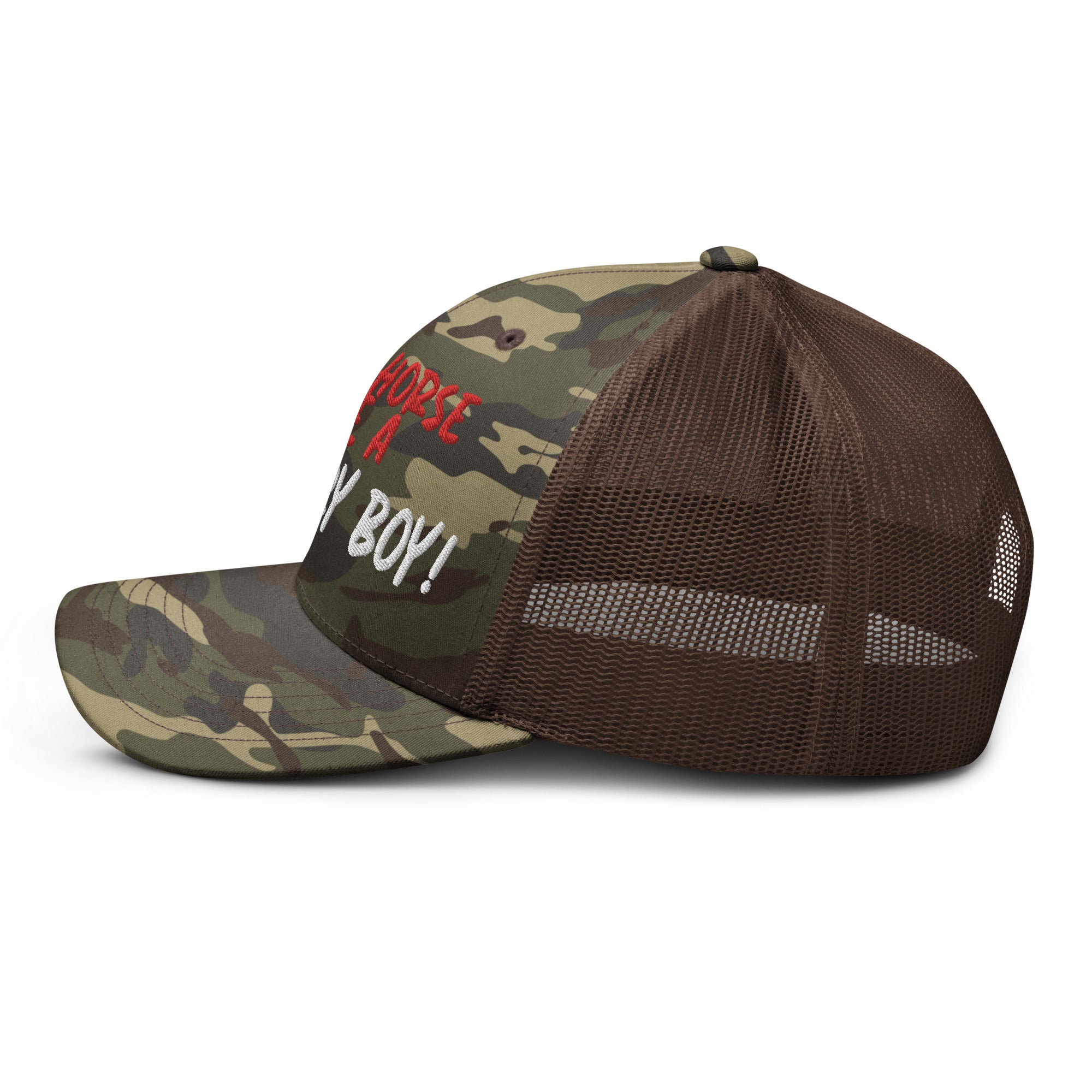 Save A Horse Camo Trucker Hat - Red Print - Country Boi Fly
