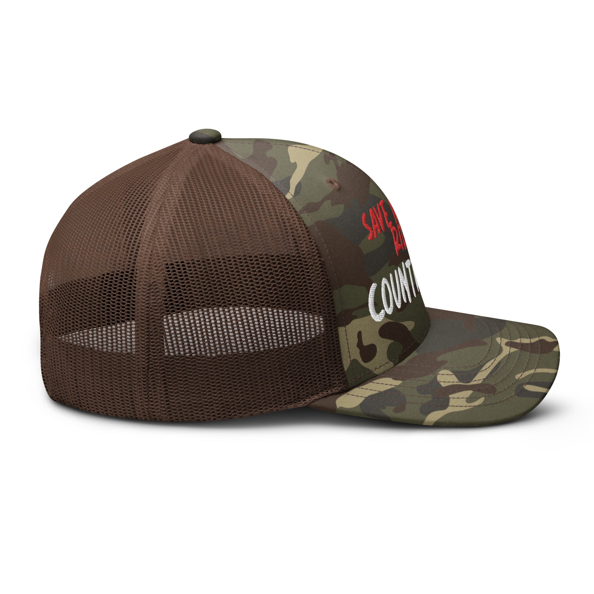 Save A Horse Camo Trucker Hat - Red Print - Country Boi Fly