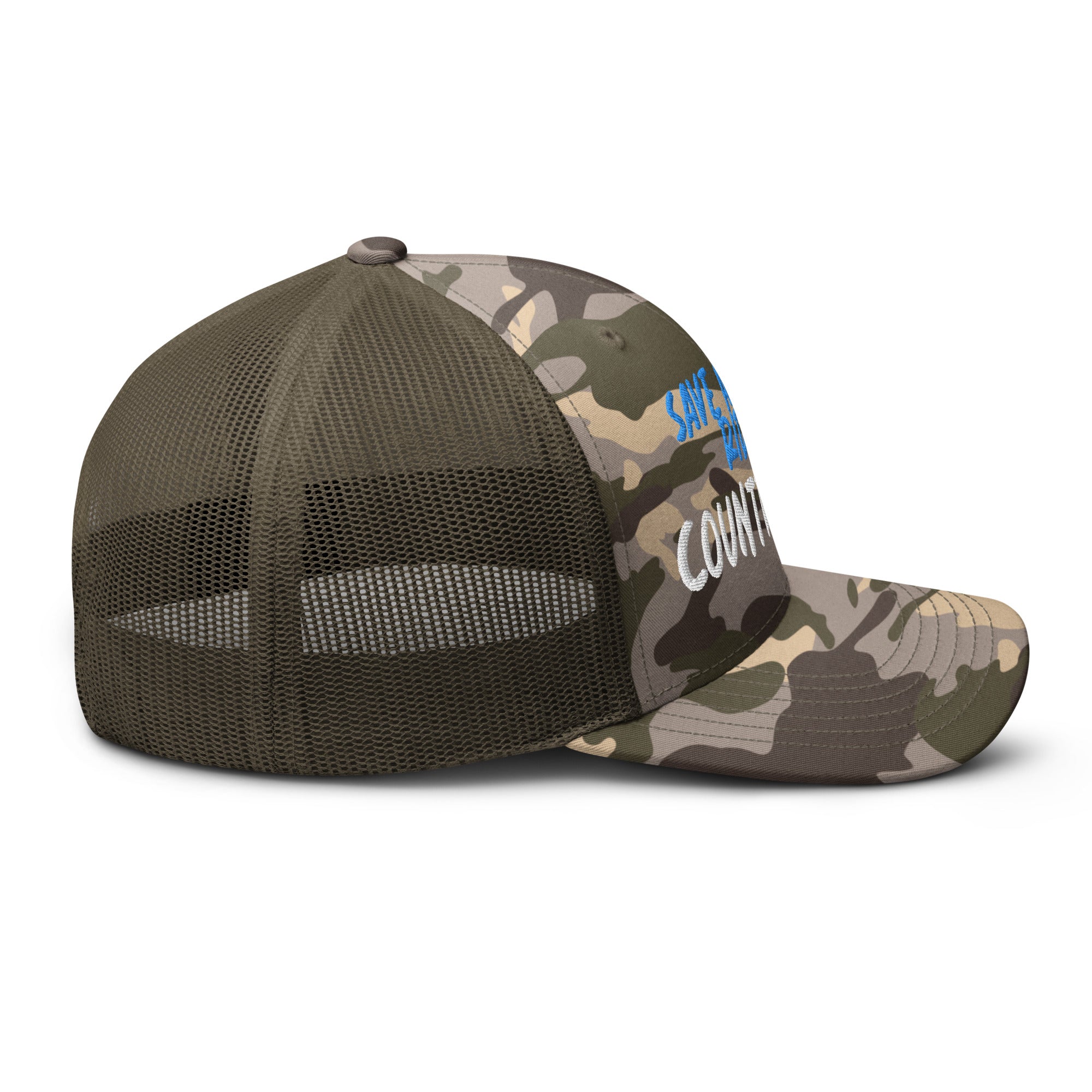 Save A Horse Camo Trucker Hat - Blue Print - Country Boi Fly