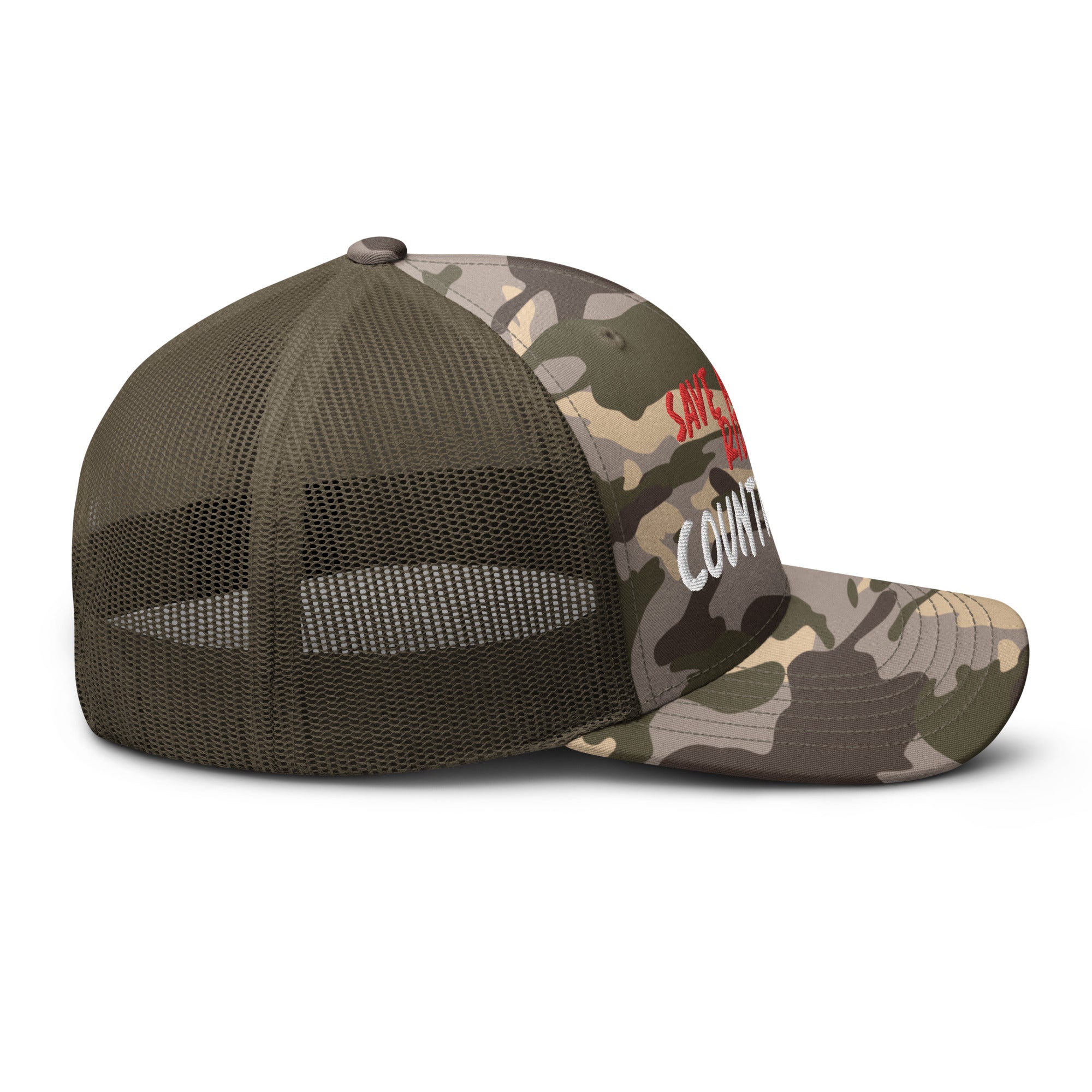 Save A Horse Camo Trucker Hat - Red Print - Country Boi Fly