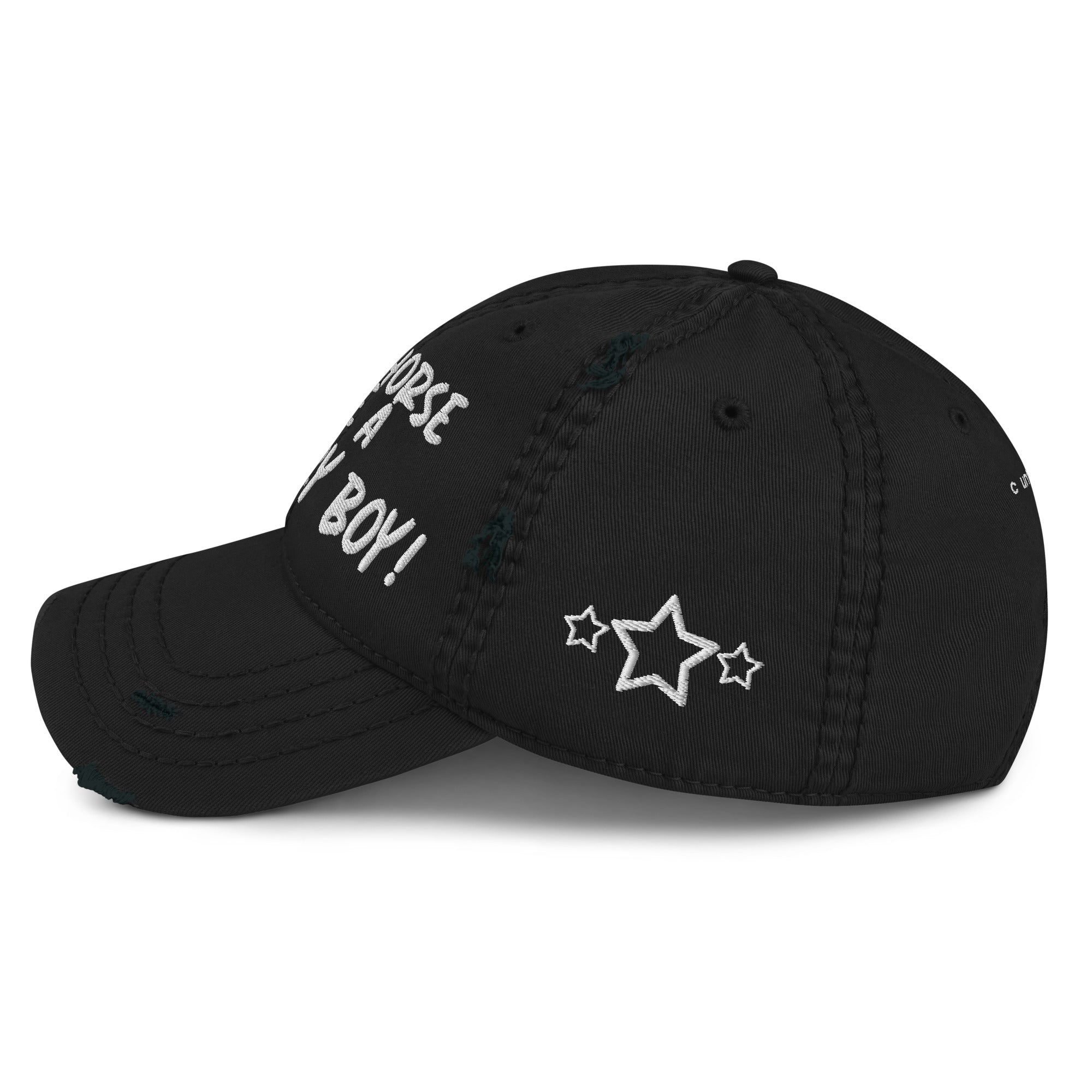 Save A Horse, Ride A Country Boy Distressed Dad Hat - White Print - Country Boi Fly