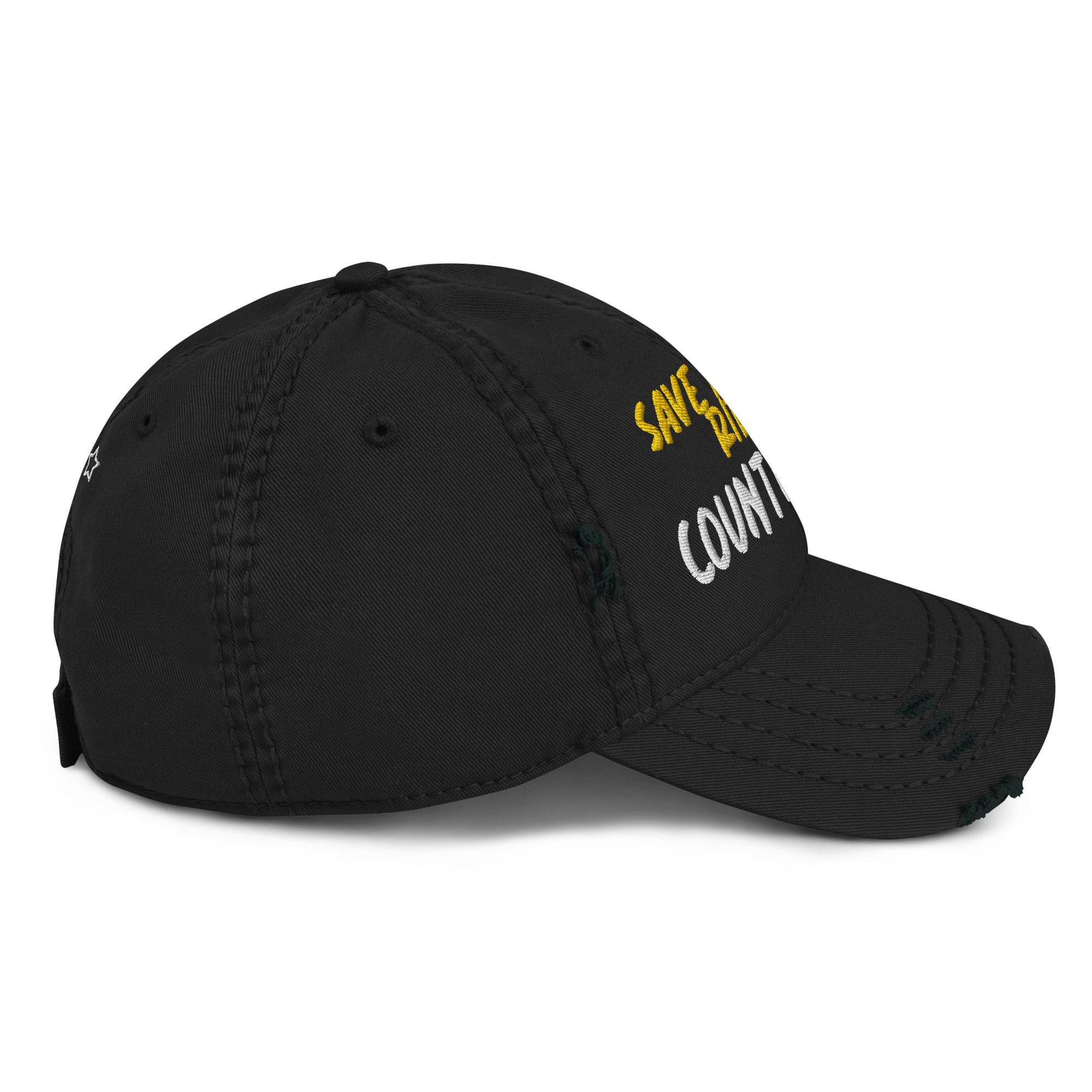 Save A Horse, Ride A Country Boy Distressed Dad Hat - Yellow & White Print - Country Boi Fly