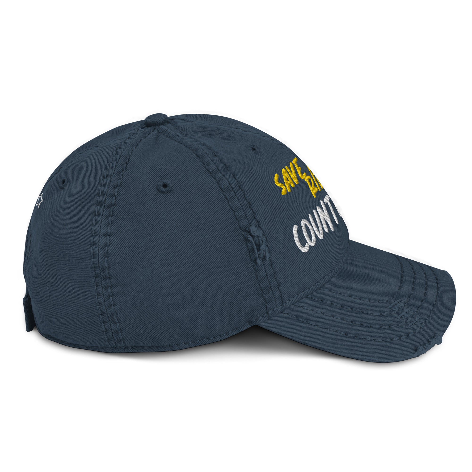 Save A Horse, Ride A Country Boy Distressed Dad Hat - Yellow & White Print - Country Boi Fly