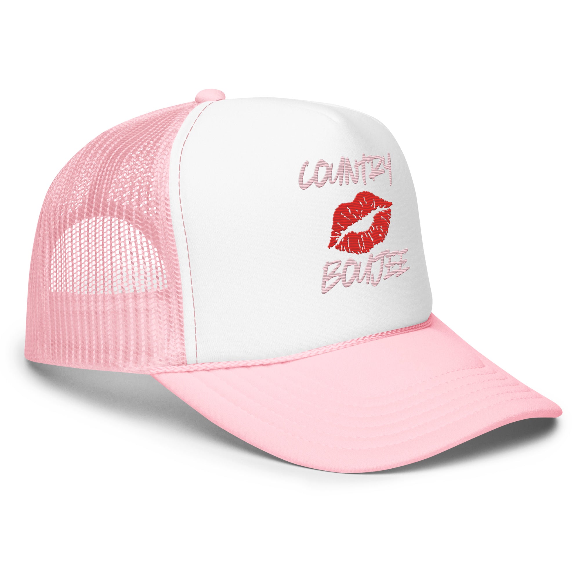 Country Boujee Foam Trucker Hat - Pink - Country Boi Fly
