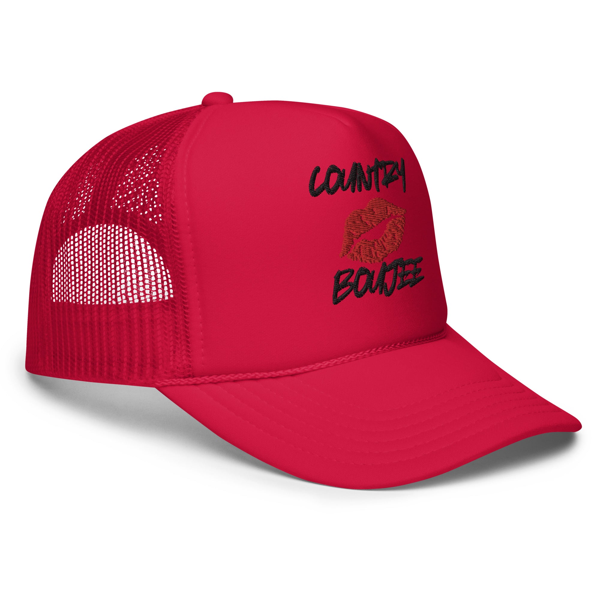 Country Boujee Foam Trucker Hat - Red - Country Boi Fly