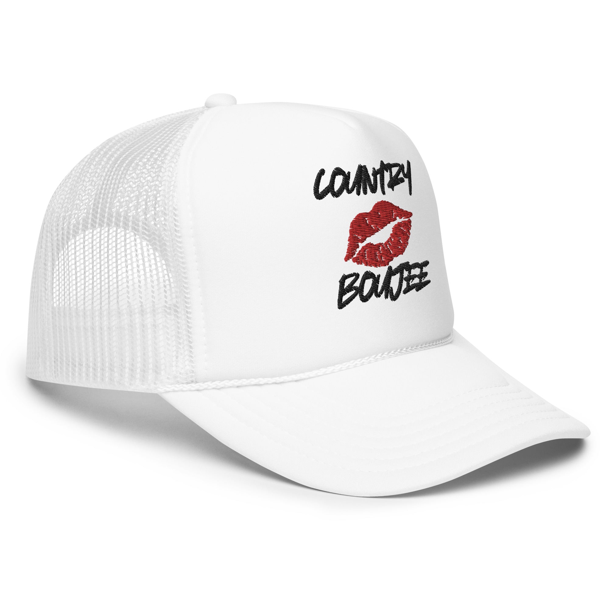 Country Boujee Foam Trucker Hat - White - Country Boi Fly