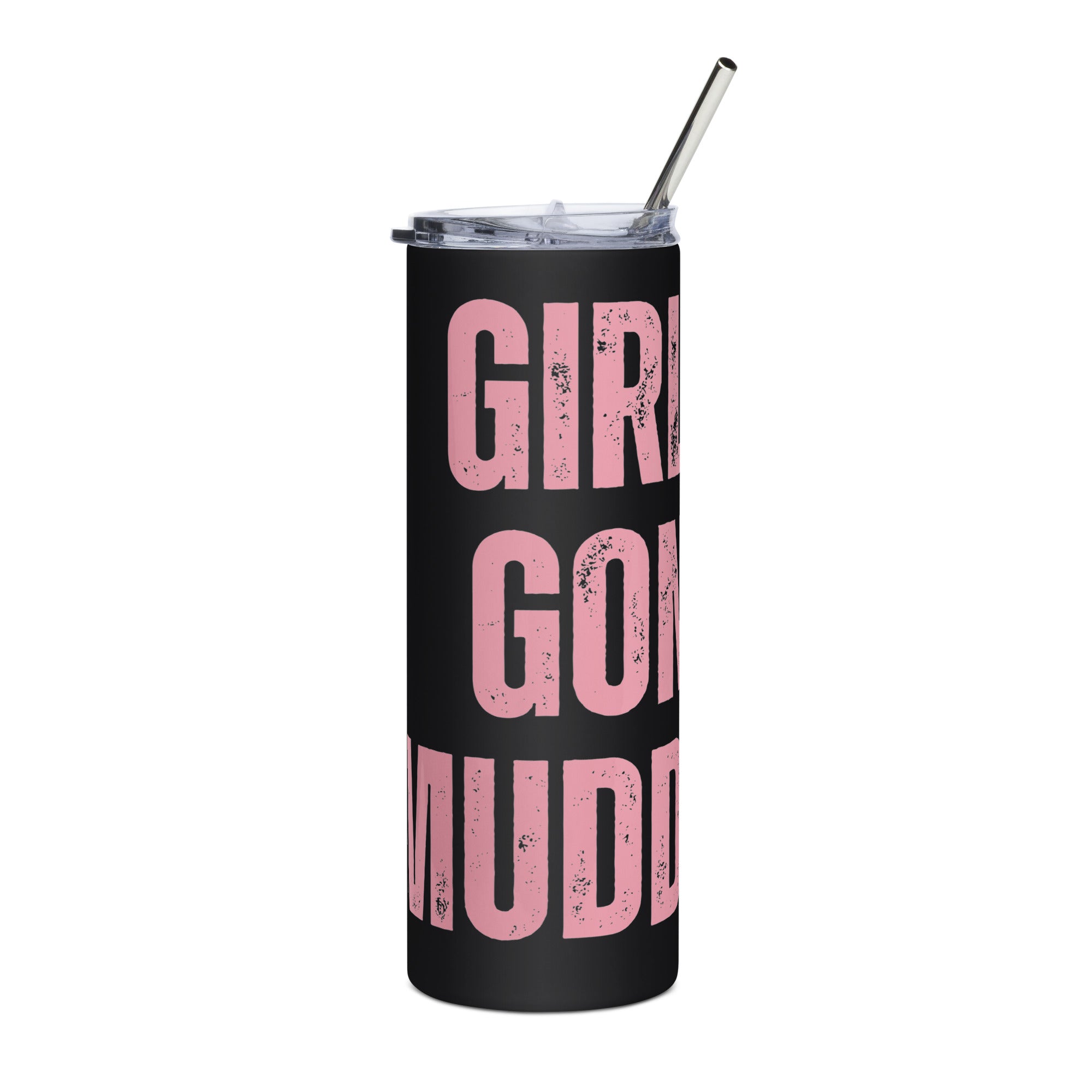 Girls Gone Muddy Stainless Steel Tumbler | Pink Print