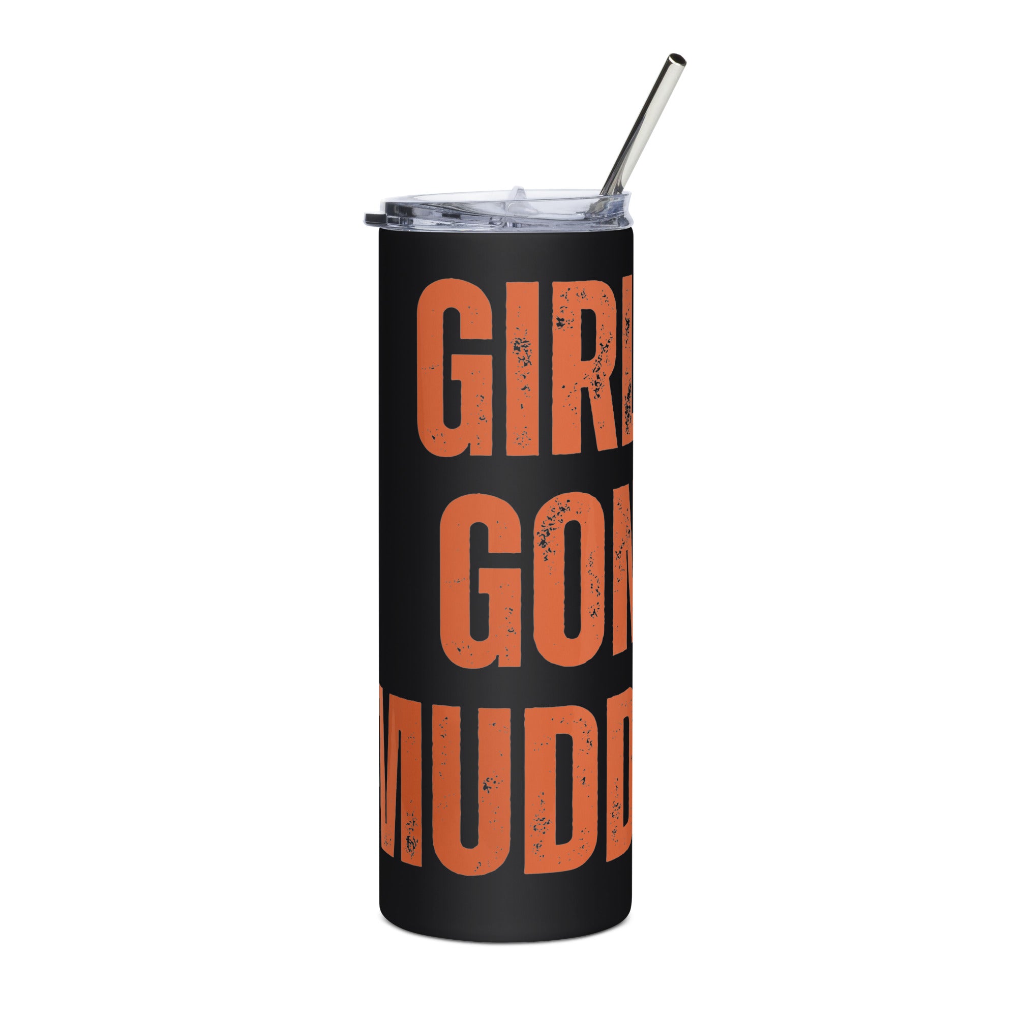 Girls Gone Muddy Stainless Steel Tumbler | Orange Print