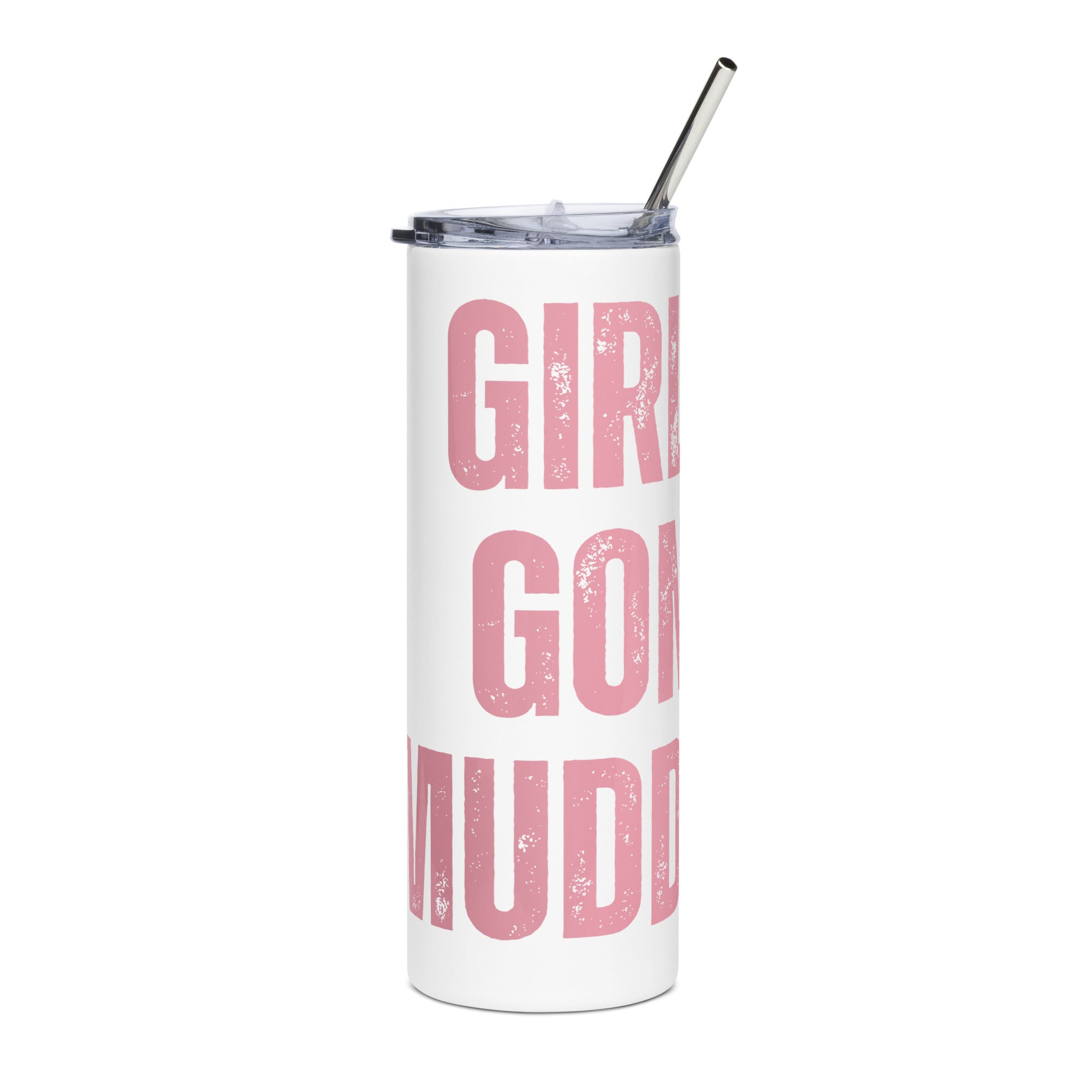 Girls Gone Muddy Stainless Steel Tumbler | Pink Print