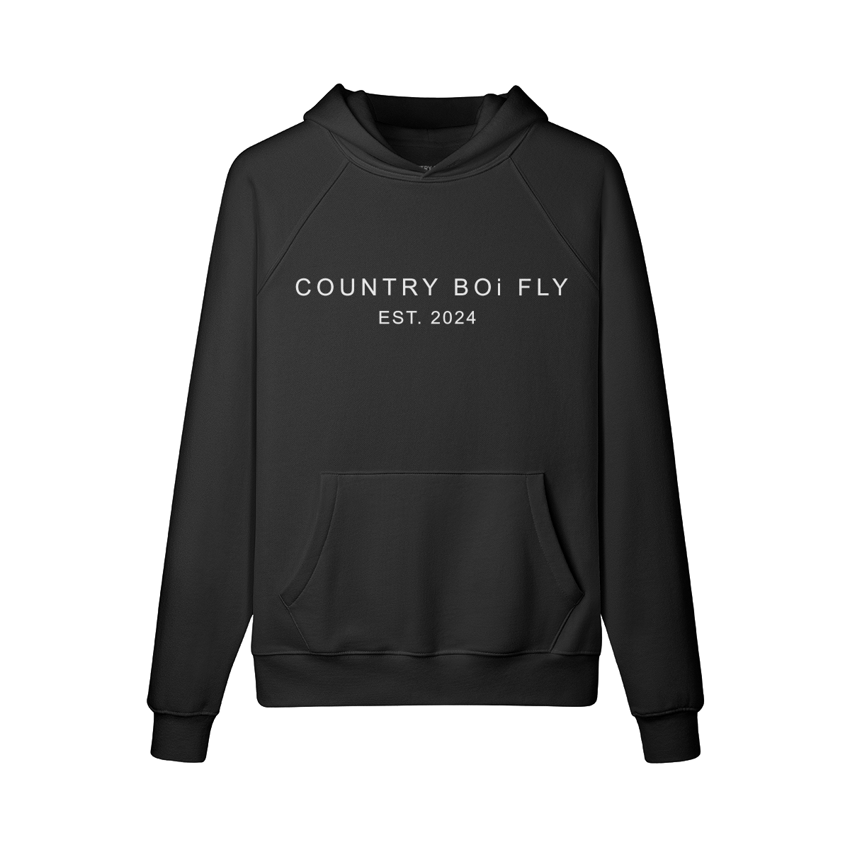 Country Boi Fly Fleece-Lined Hoodie - White Print