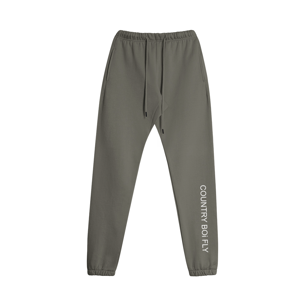 Country Boi Fly Fleece-Lined Sweatpants - White Print