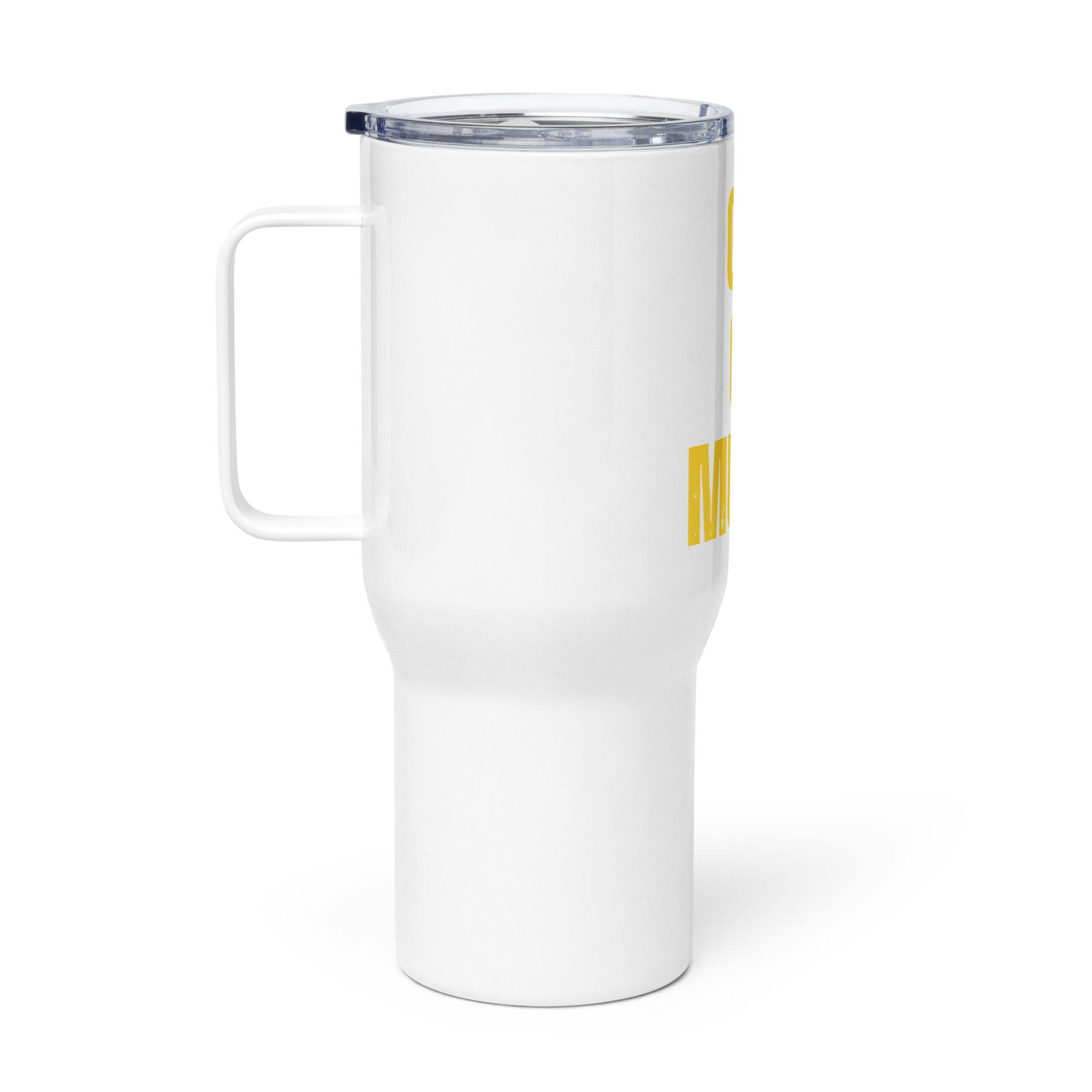 Girls Gone Muddy Travel Mug with Yellow Print