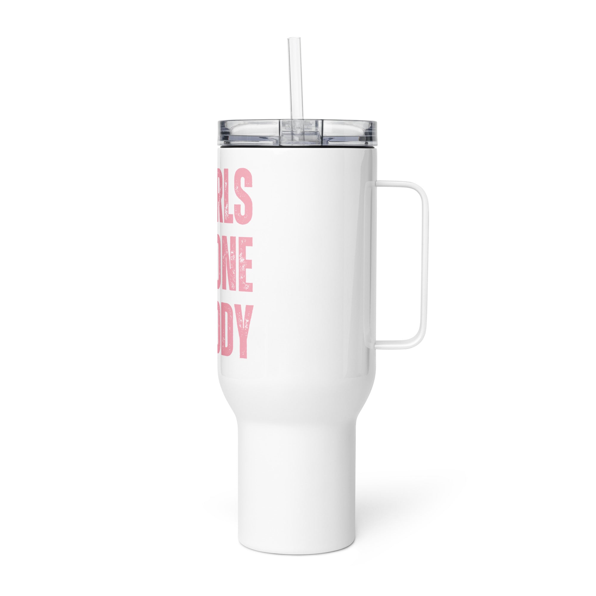 Girls Gone Muddy Travel Mug with Pink Print
