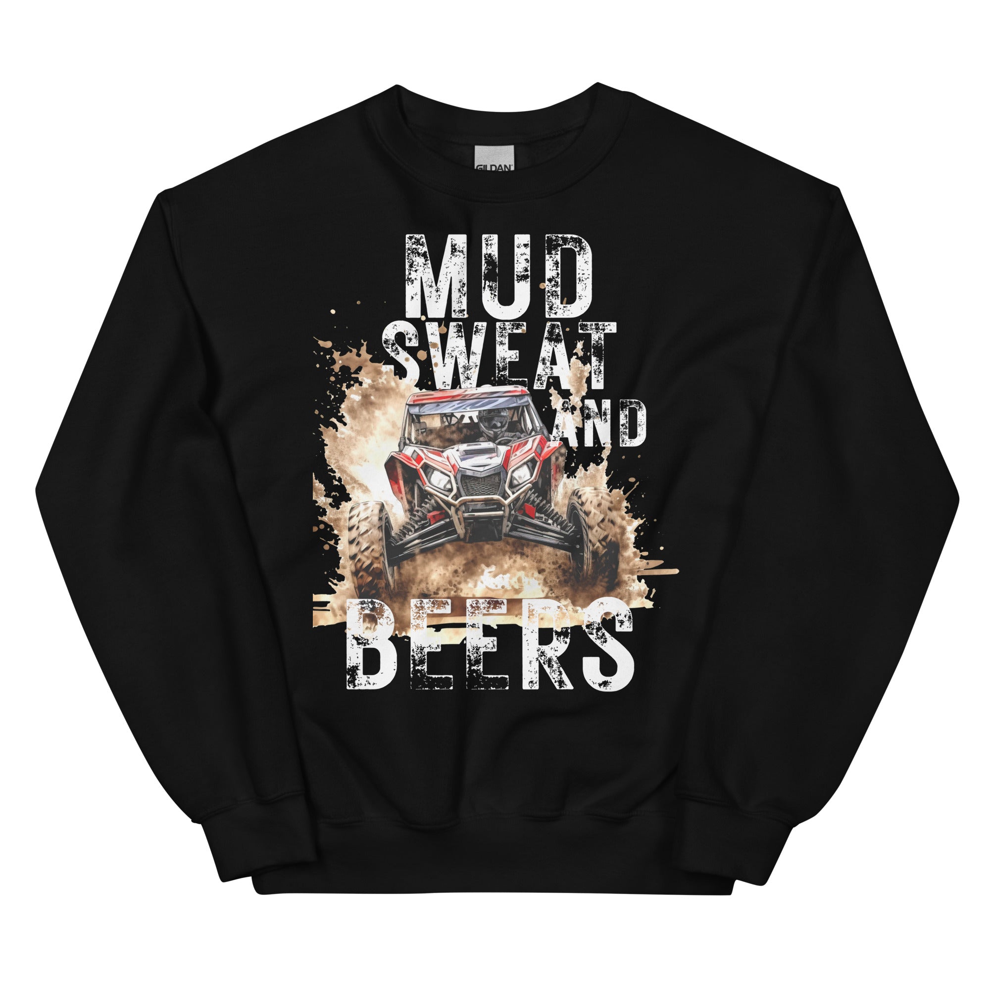 Mud, Sweat, and Beers Unisex Sweatshirt - Black with White Print - Country Boi Fly