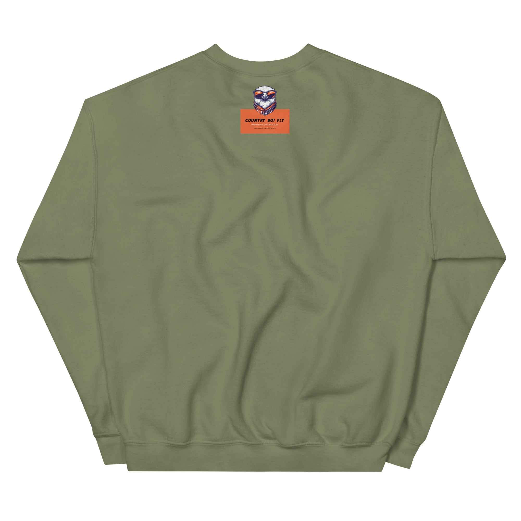 Mud, Sweat, and Beers Unisex Sweatshirt - Military Green with Peach Print - Country Boi Fly