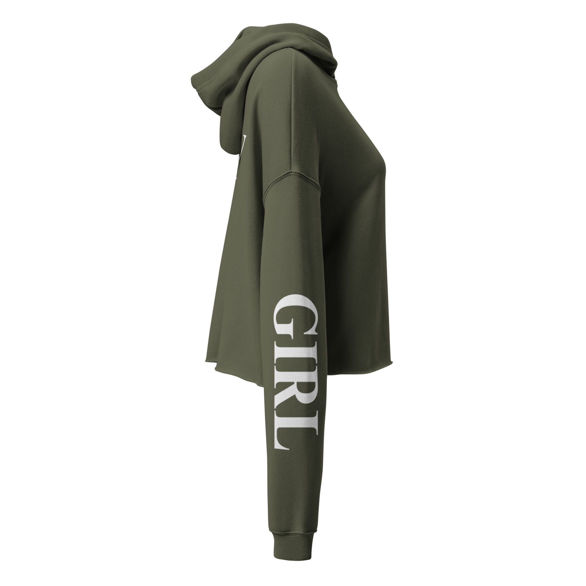Country Girl Fly Cropped Hoodie - Military Green