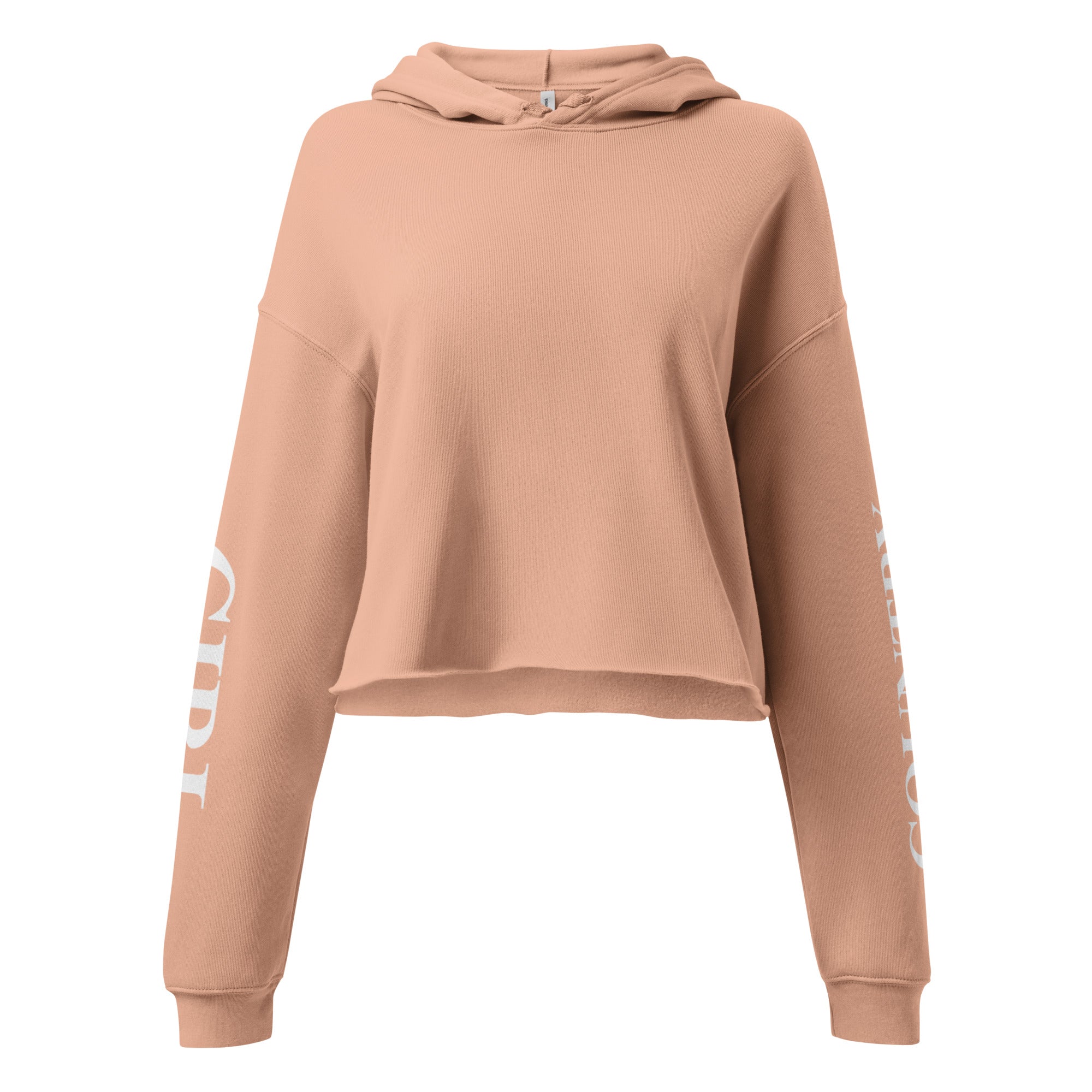 Country Girl Fly Cropped Hoodie - Peach