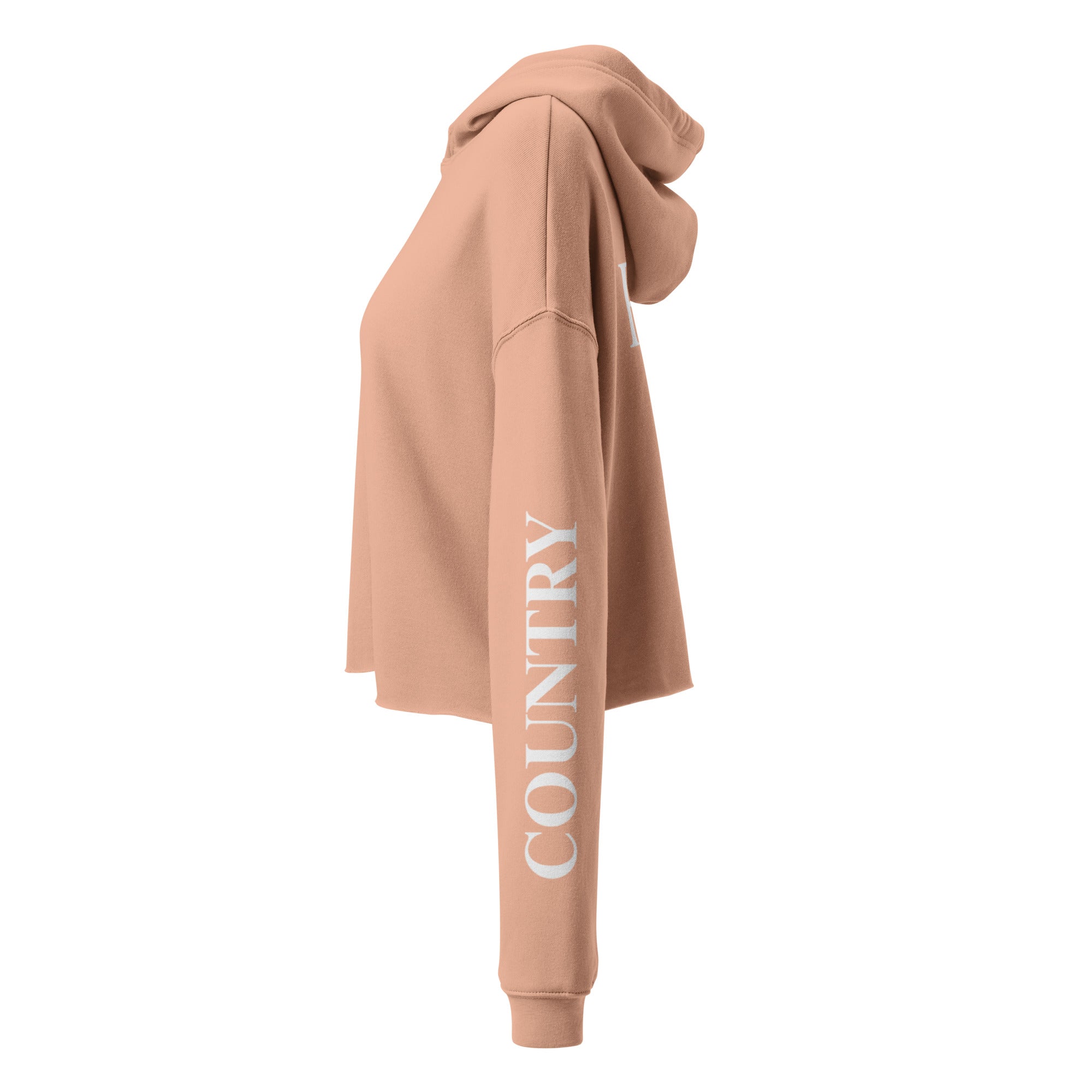 Country Girl Fly Cropped Hoodie - Peach