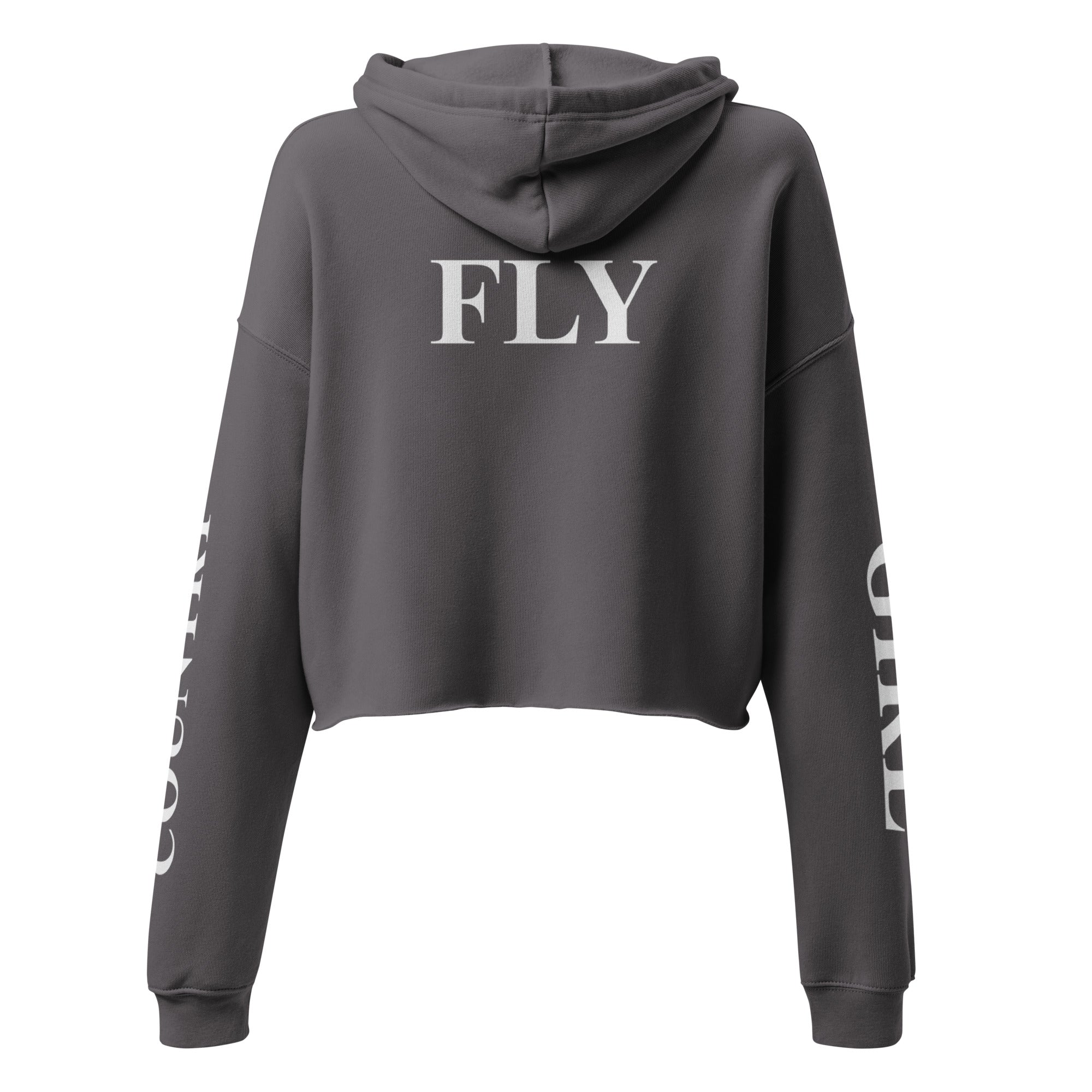 Country Girl Fly Cropped Hoodie - Gray